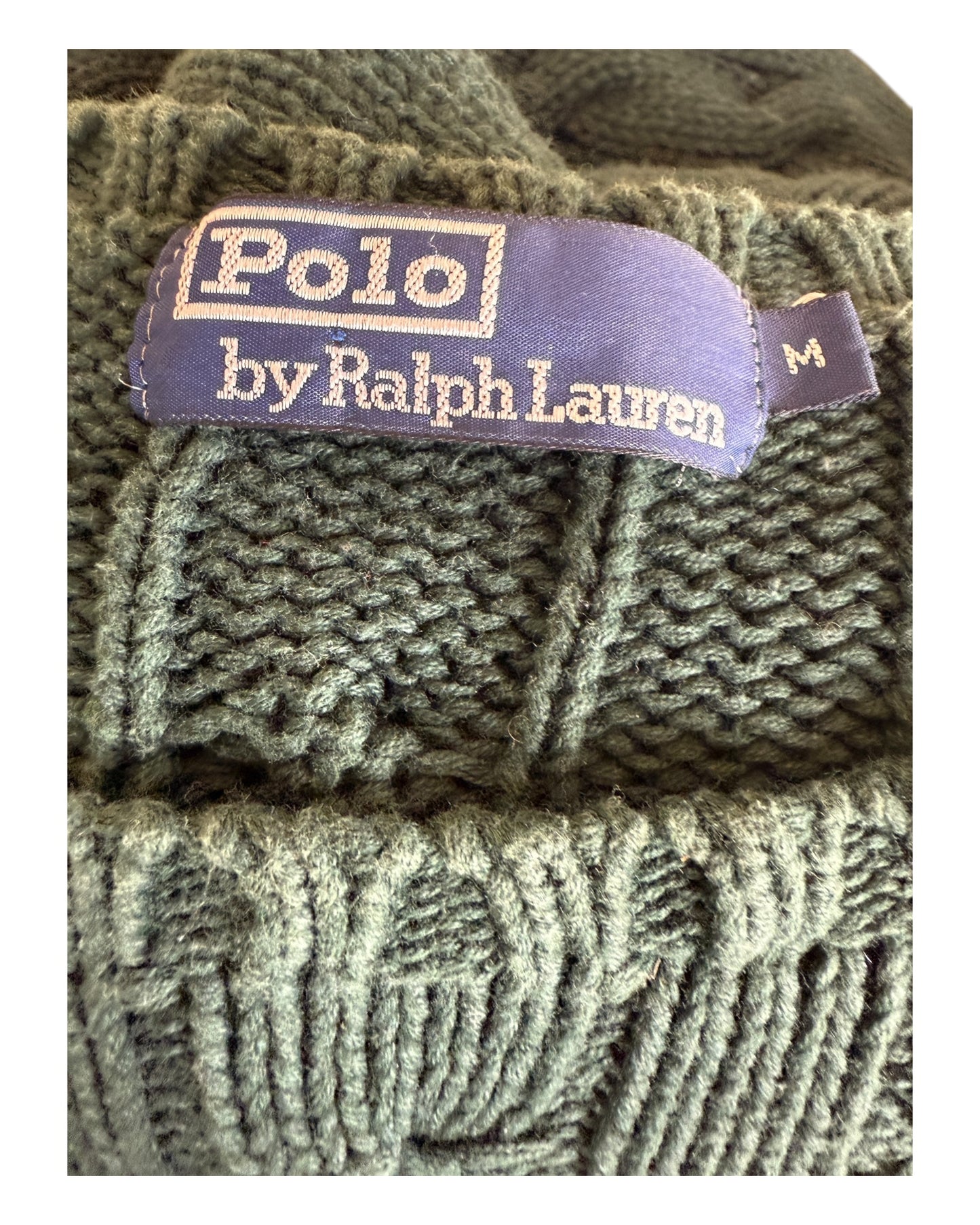 Polo by Ralph Lauren Zopfmuster Pullover grün Größe XL