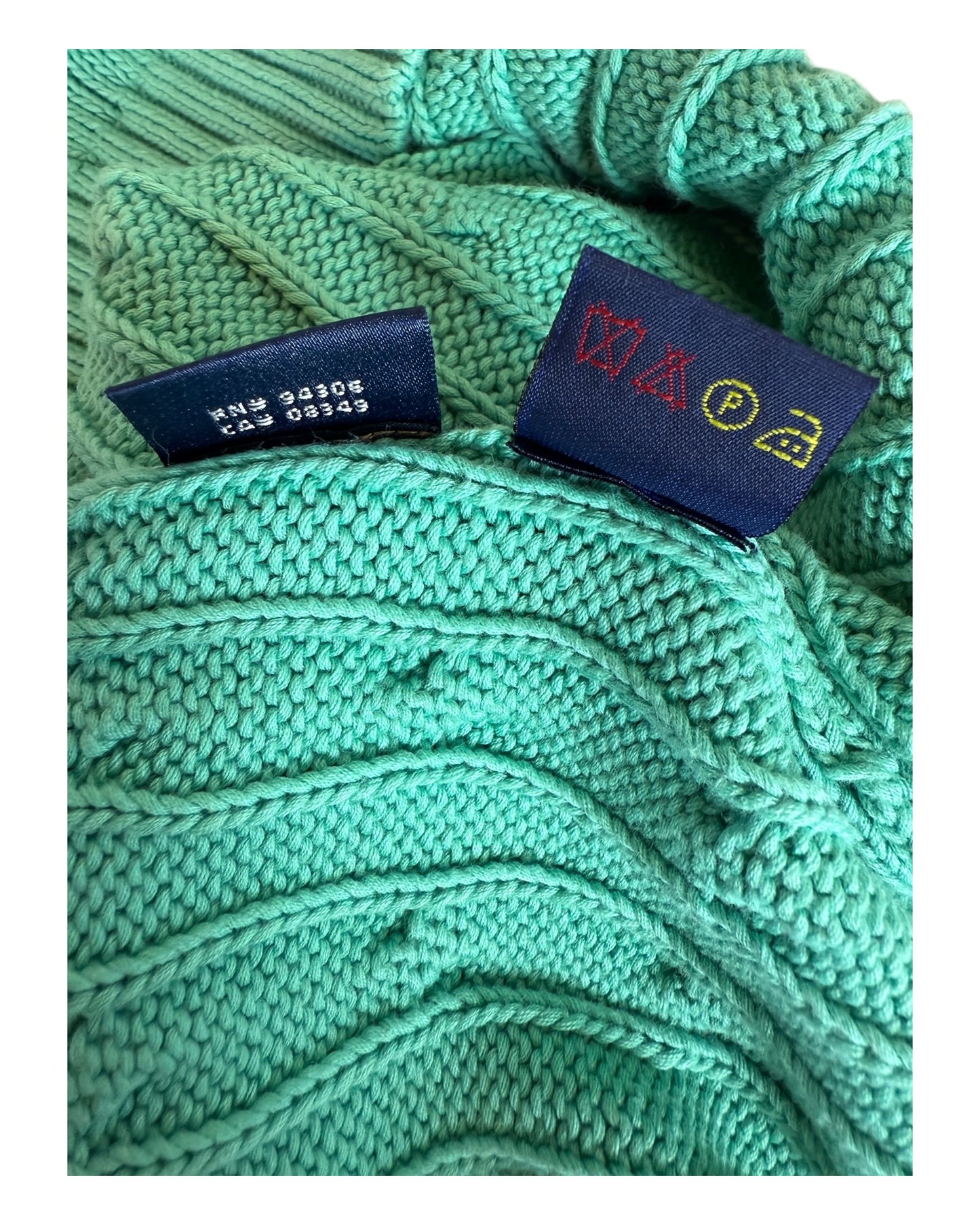 Polo Ralph Lauren Zopfmuster Pullover türkis Größe M