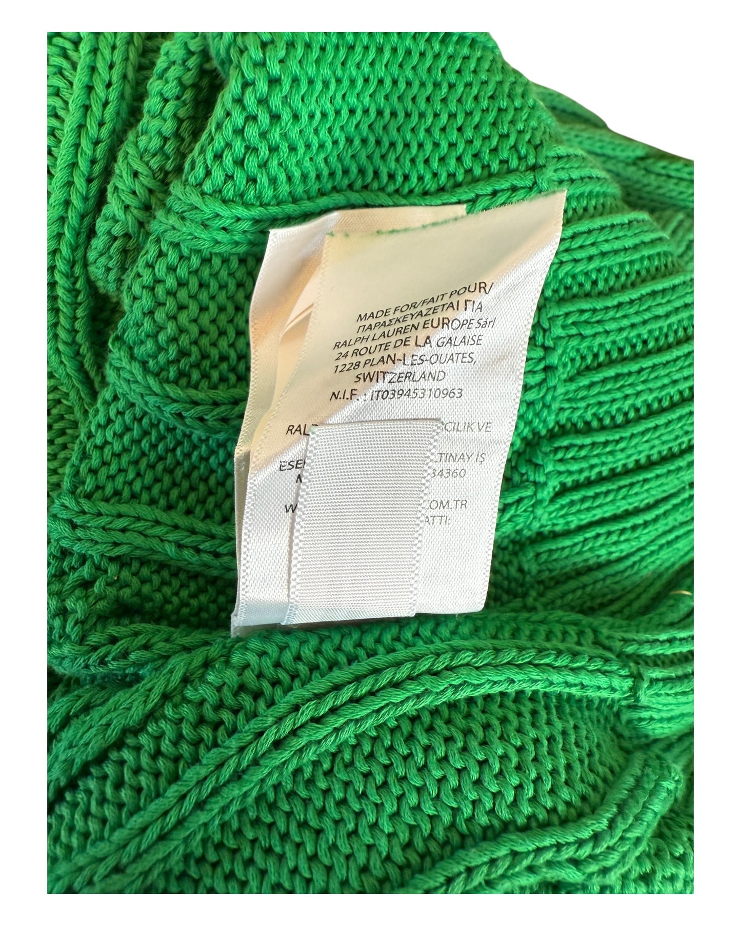 Polo Ralph Lauren Zopfmuster Pullover grün Größe M