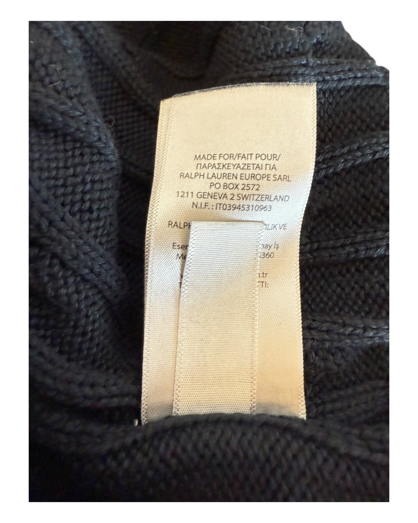 Polo Ralph Lauren Zopfmuster Pullover schwarz Größe S
