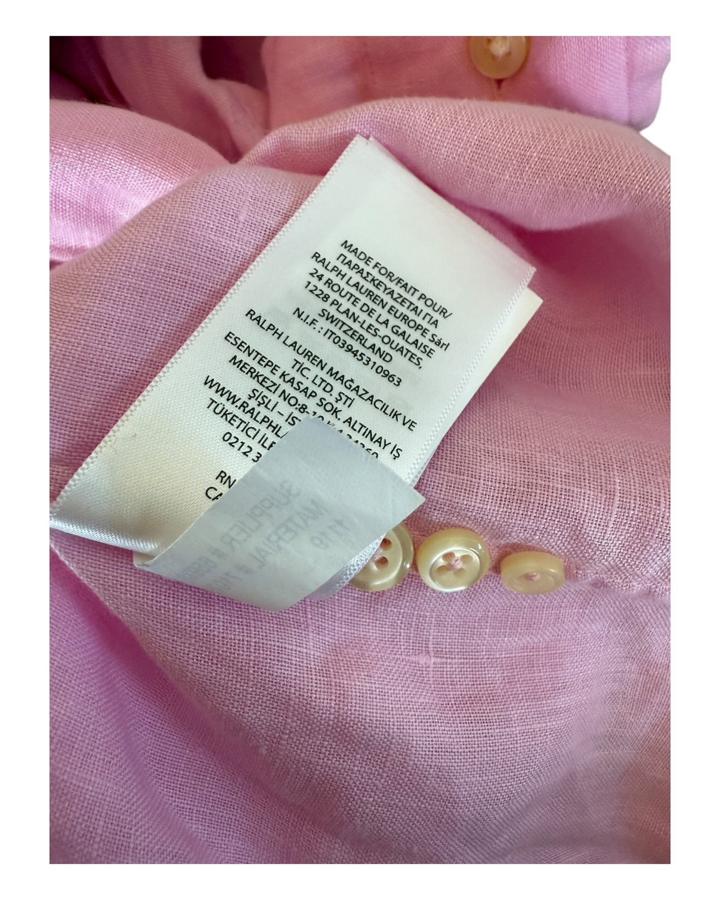 Polo Ralph Lauren Leinenhemd rosa Größe M