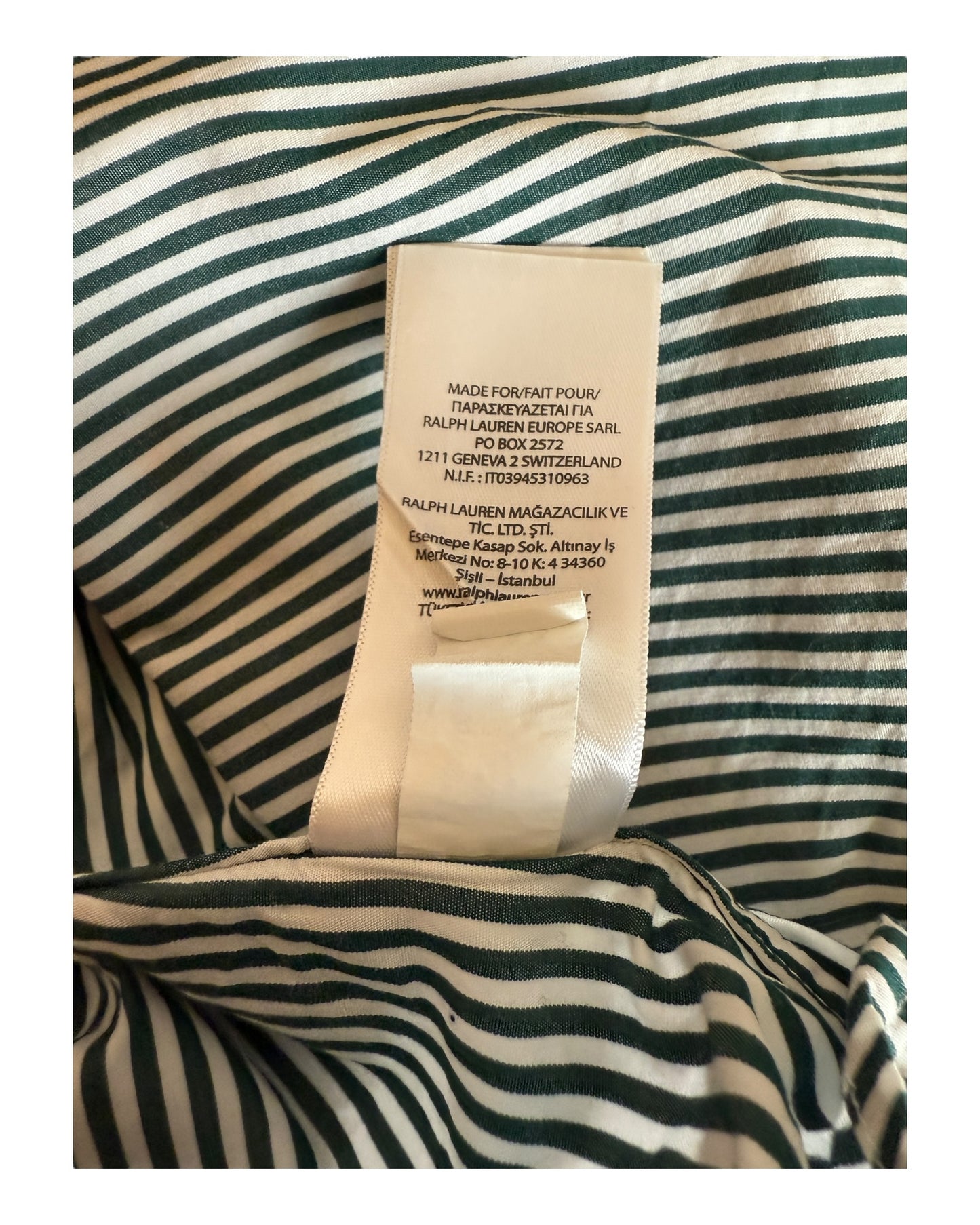 Polo Ralph Lauren Hemd grün weiß gestreift Größe L