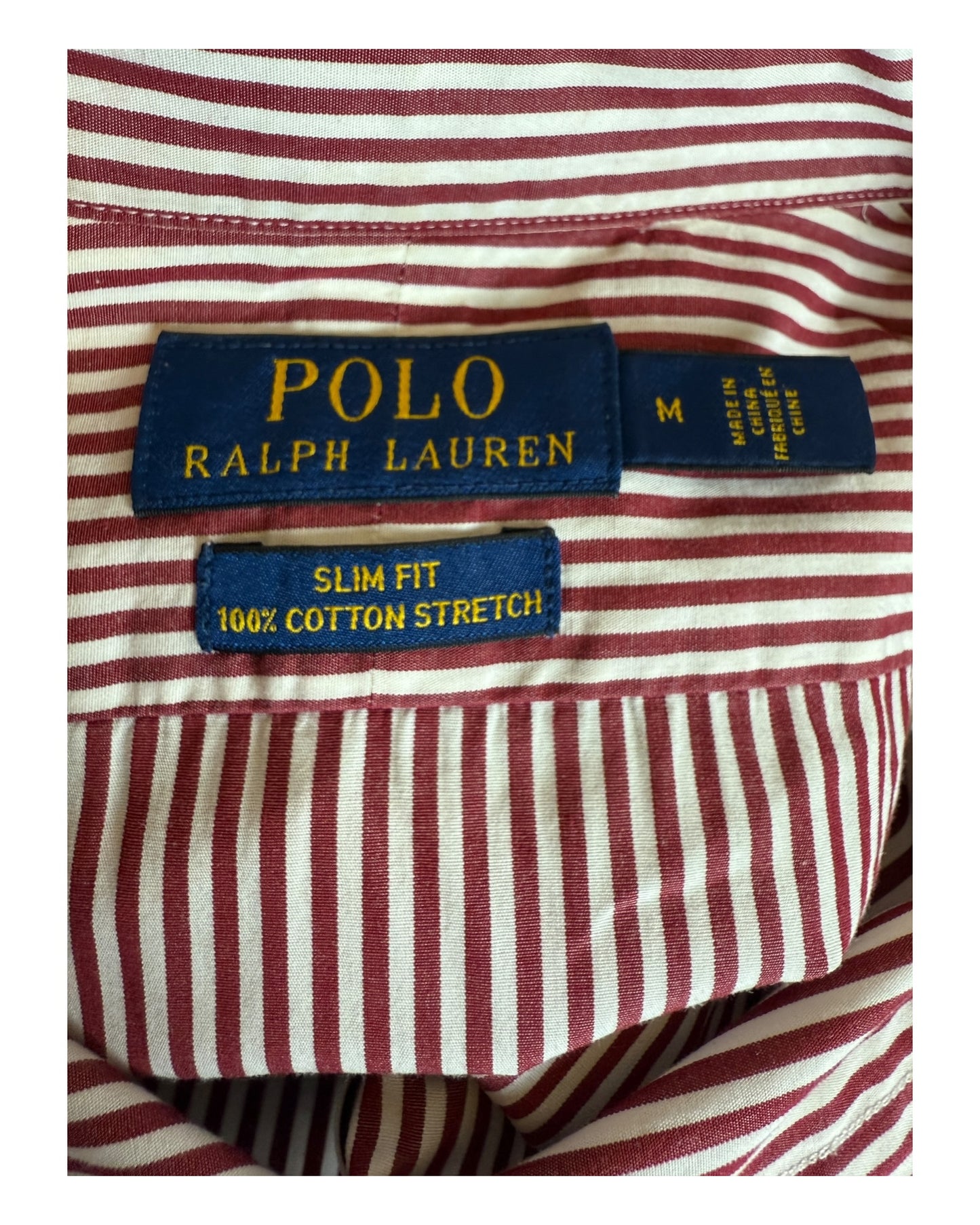 Polo Ralph Lauren Hemd rot weiß gestreift Größe M