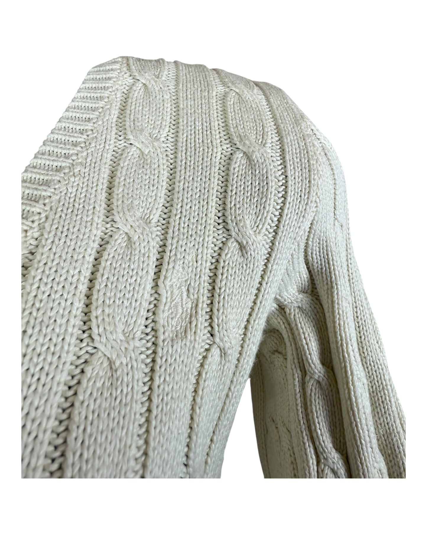 Polo Ralph Lauren Zopfmuster Pullover creme Größe M