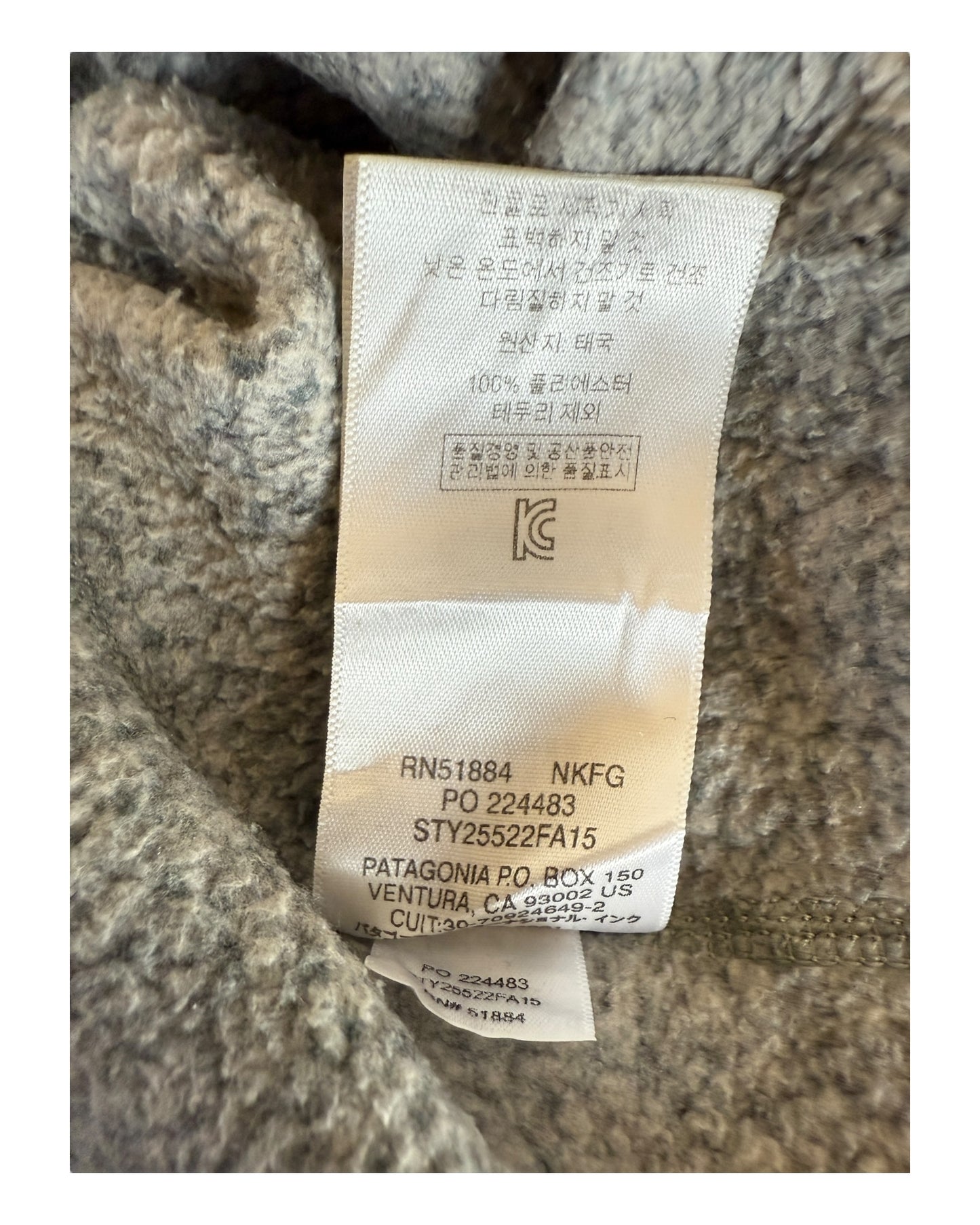 Patagonia Fleece Half Zip Pullover grau Größe L