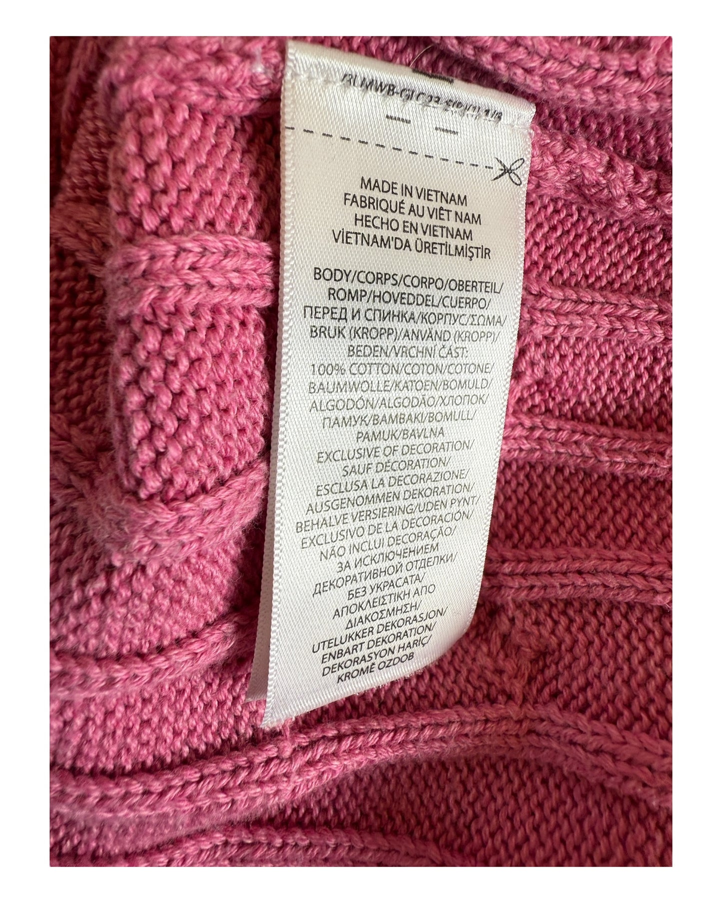 Polo Ralph Lauren Zopfmuster Pullover rosa Größe S