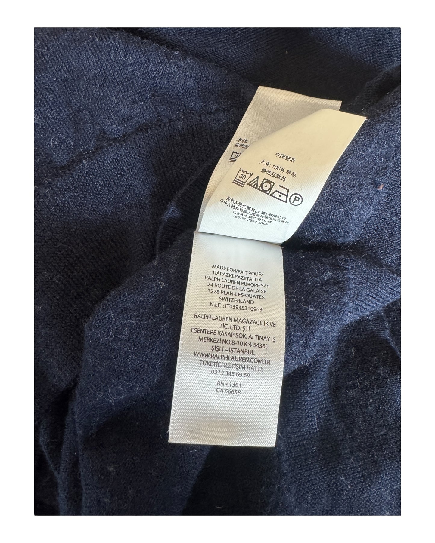 Polo Ralph Lauren Rollkragenpullover marineblau Größe L