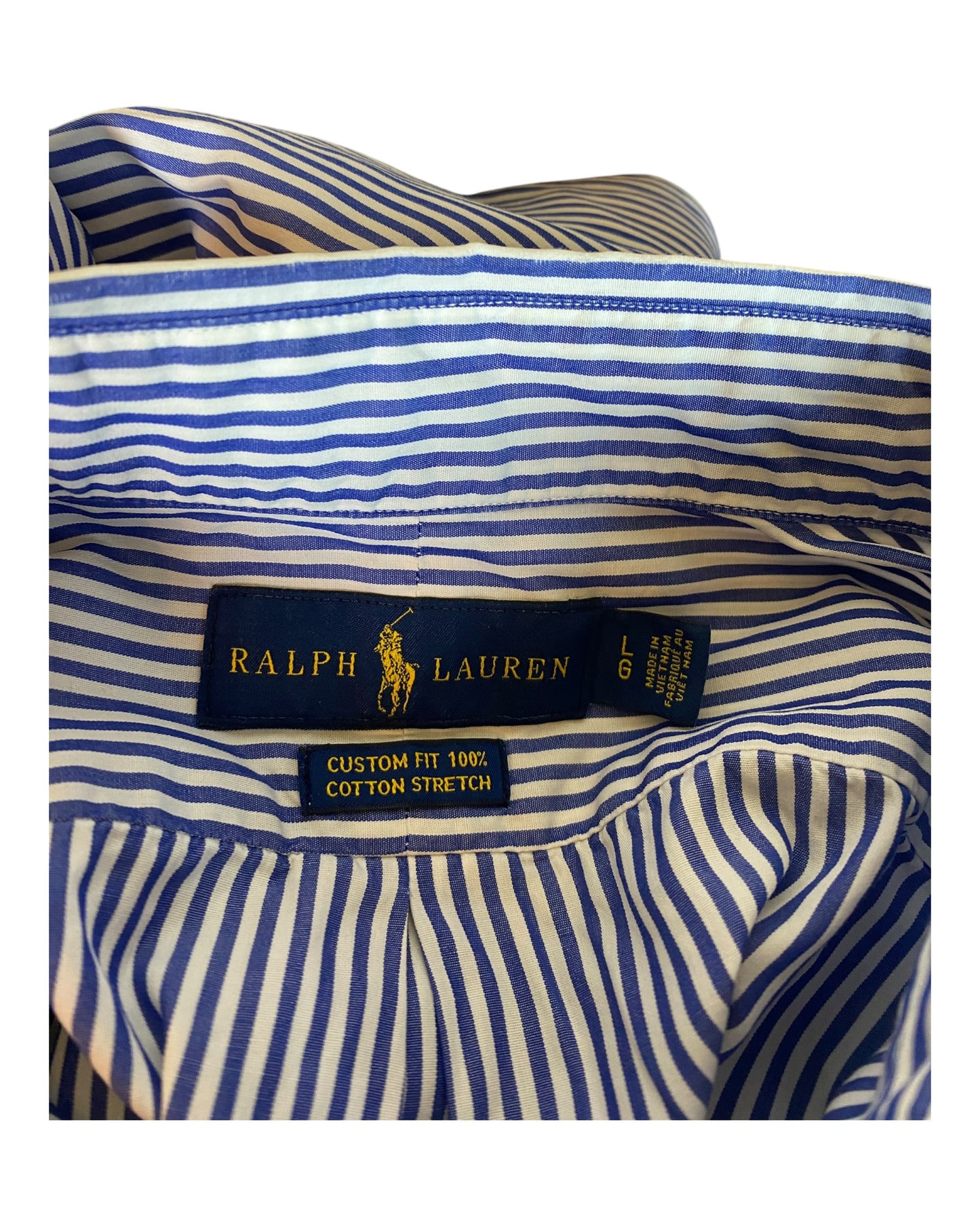Polo Ralph Lauren Hemd blau weiß gestreift Größe L