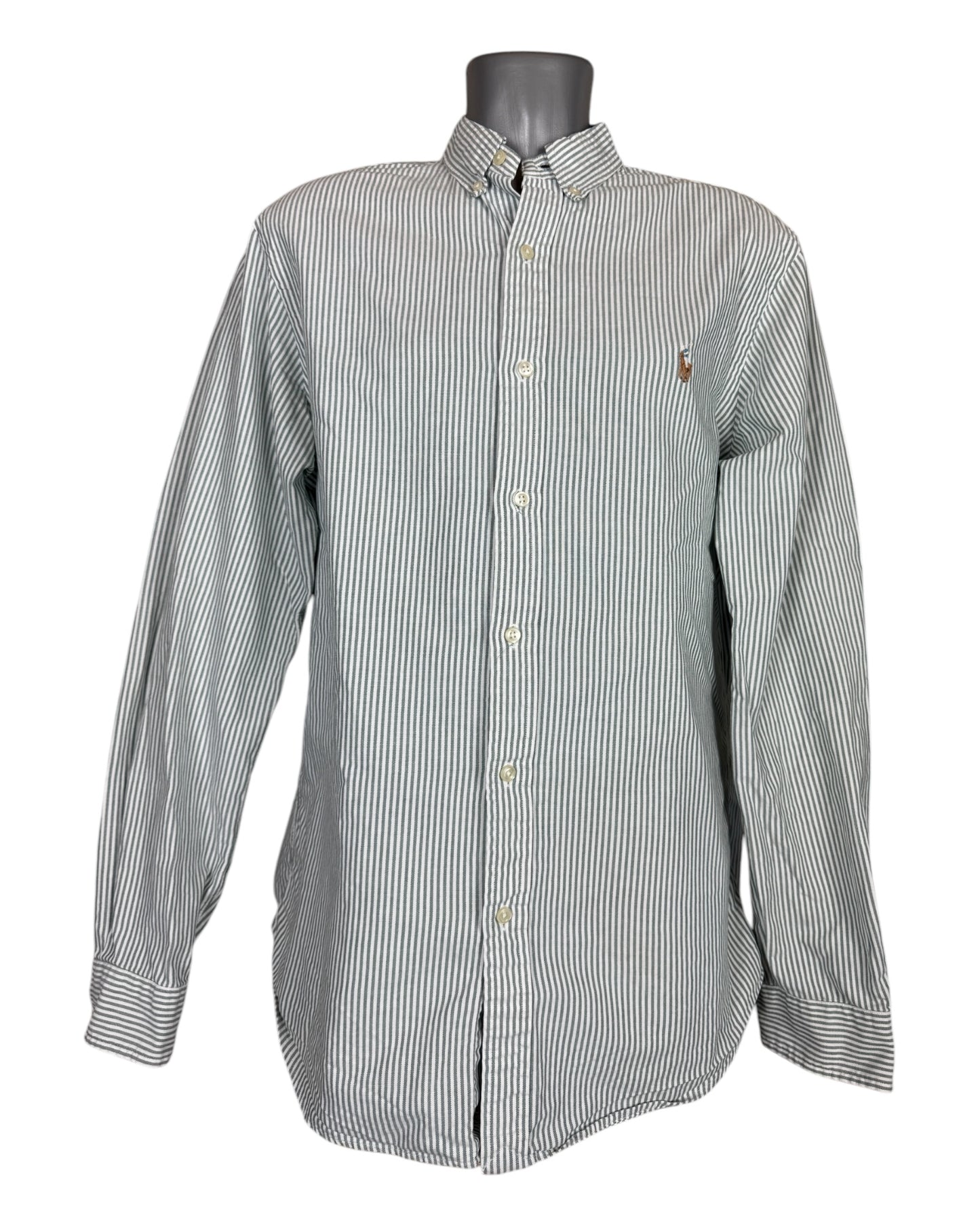 Polo Ralph Lauren Oxfordhemd grün weiß gestreift Größe L