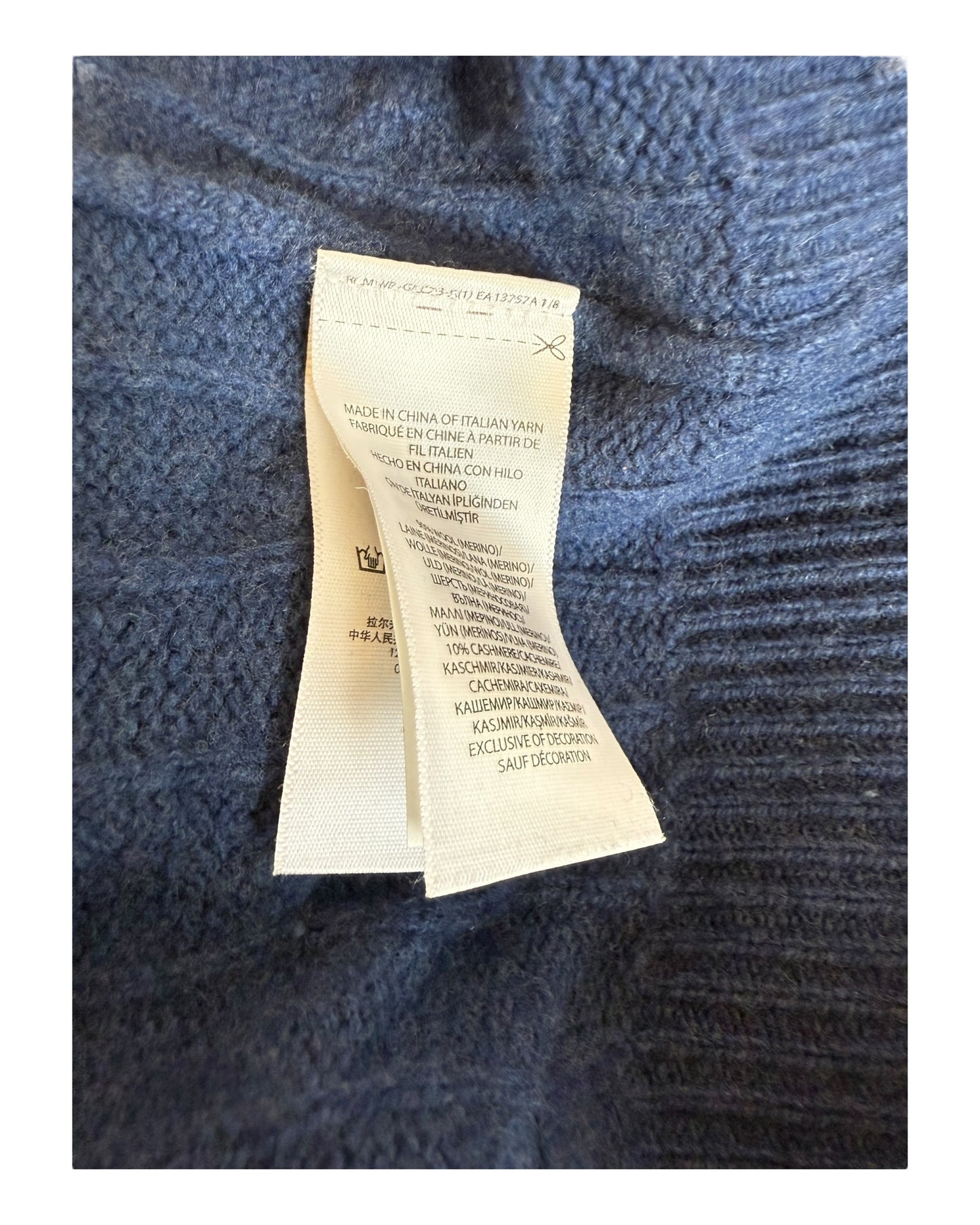 Polo Ralph Lauren Zopfmuster Pullover blau Größe S