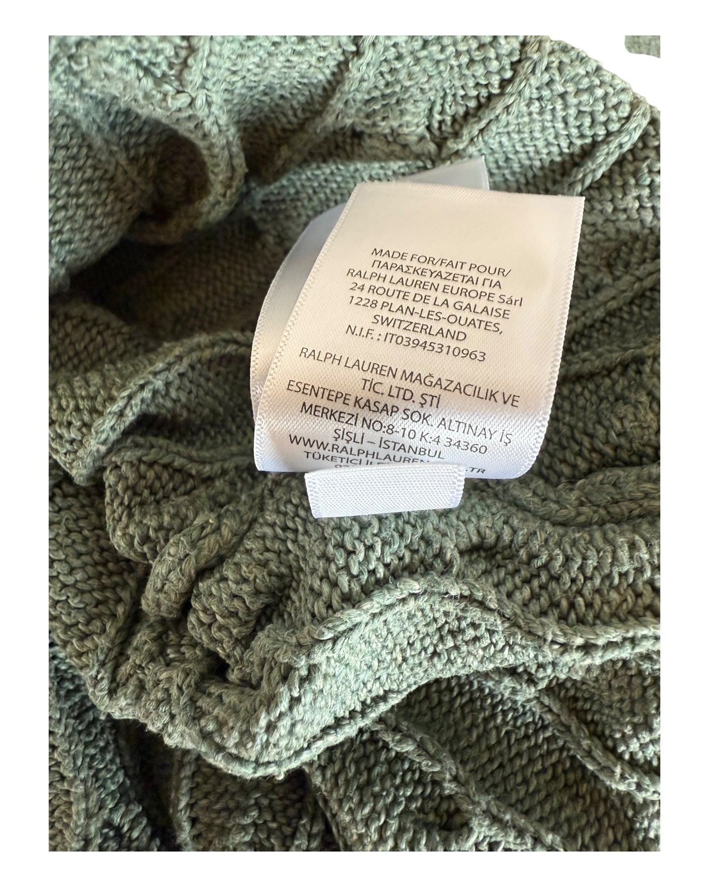 Polo Ralph Lauren Zopfmuster Pullover grün Größe L