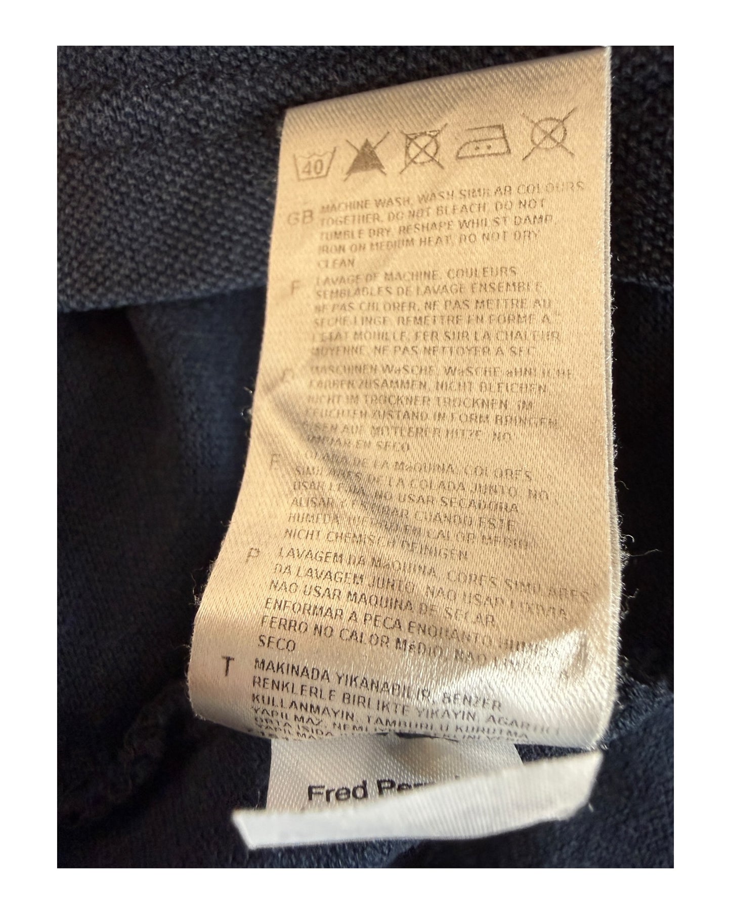 Fred Perry Poloshirt marineblau Größe M