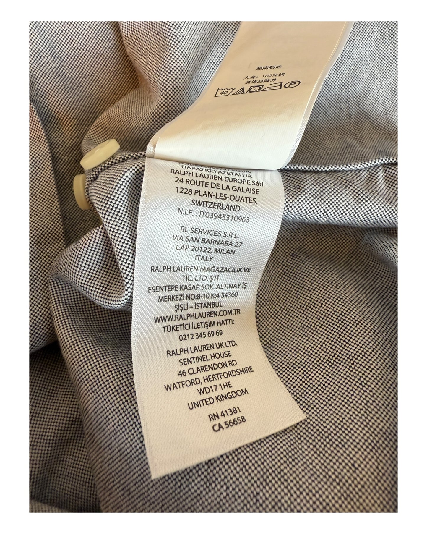 Polo Ralph Lauren Oxfordhemd grau Größe M