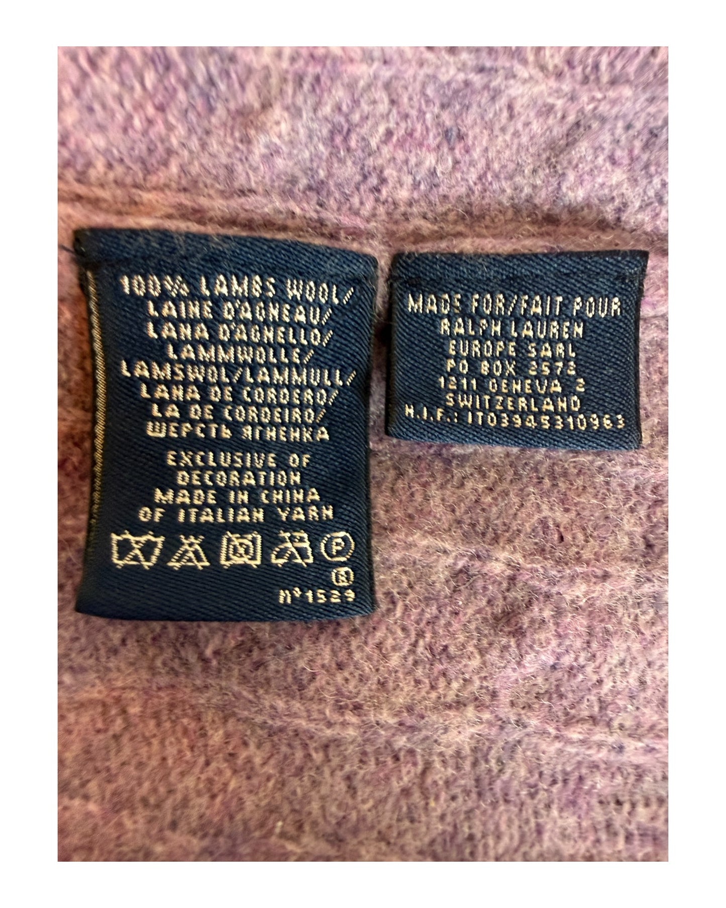 Polo Ralph Lauren Zopfmuster Pullover lila Größe S
