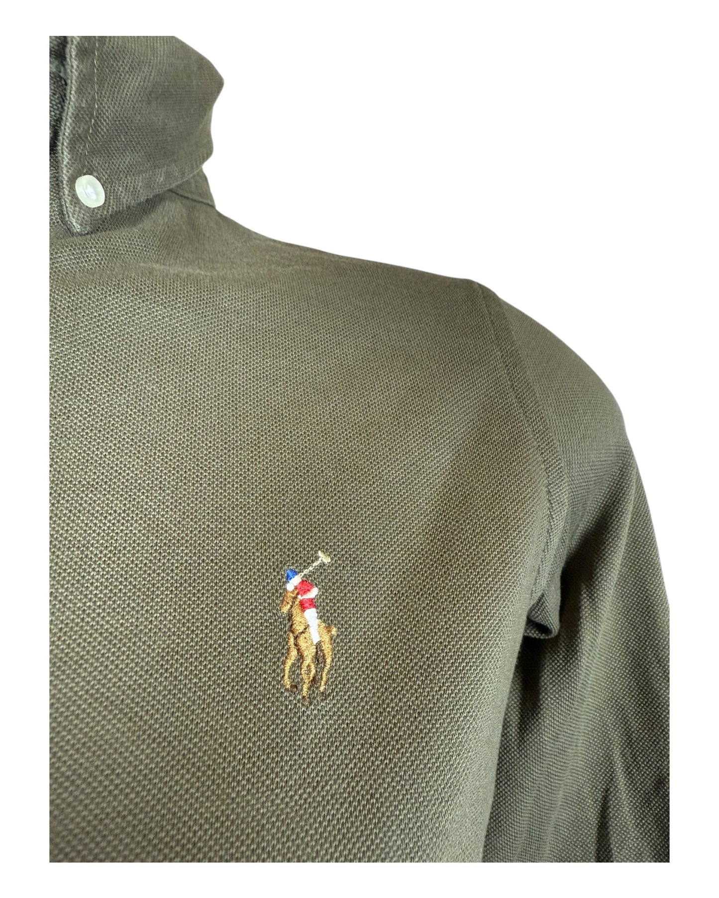Polo Ralph Lauren Knit Oxfordhemd Bluse khaki Größe M