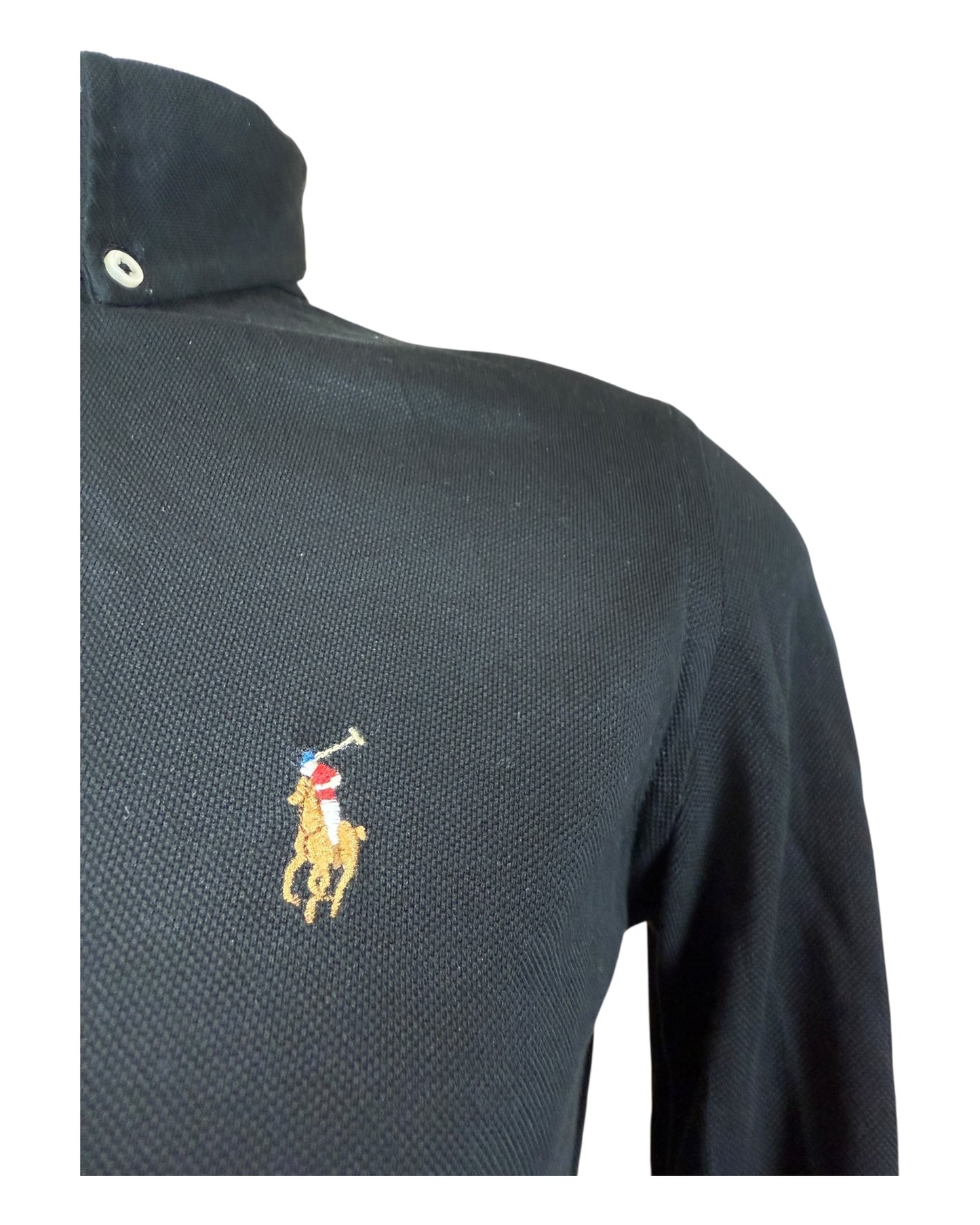 Polo Ralph Lauren Knit Oxford Bluse schwarz Größe S