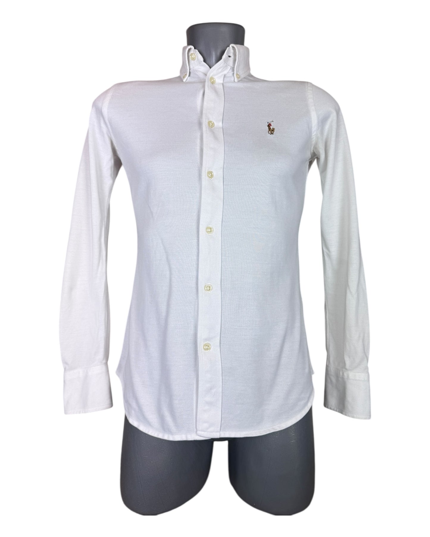 Polo Ralph Lauren Knit Oxfordhemd Bluse weiß Größe S