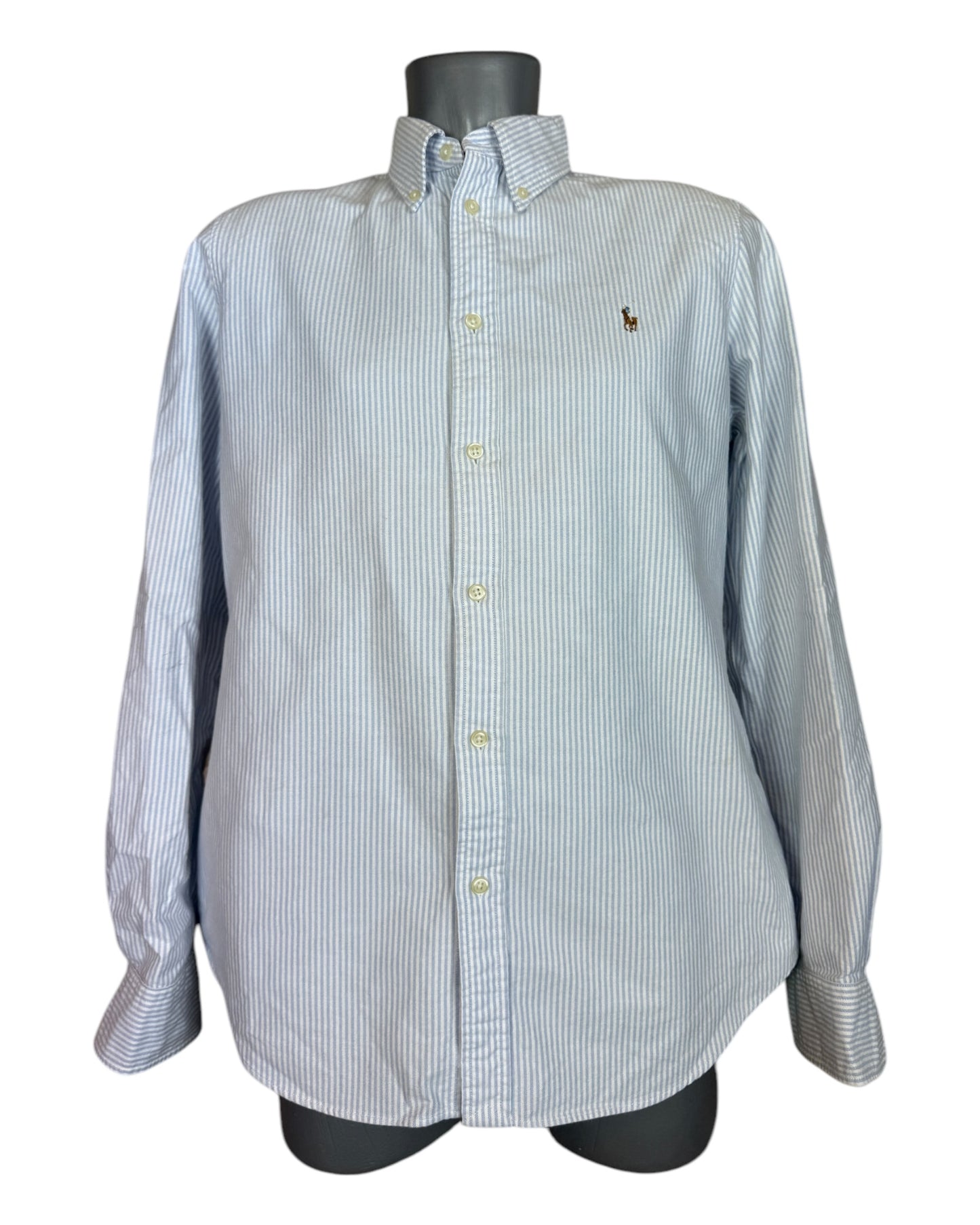 Polo Ralph Lauren Oxfordhemd Bluse hellblau weiß gestreift Größe L