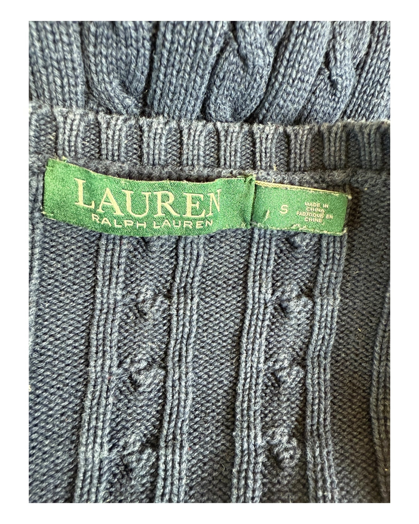 Polo Ralph Lauren Zopfmuster Pullover marineblau Größe S