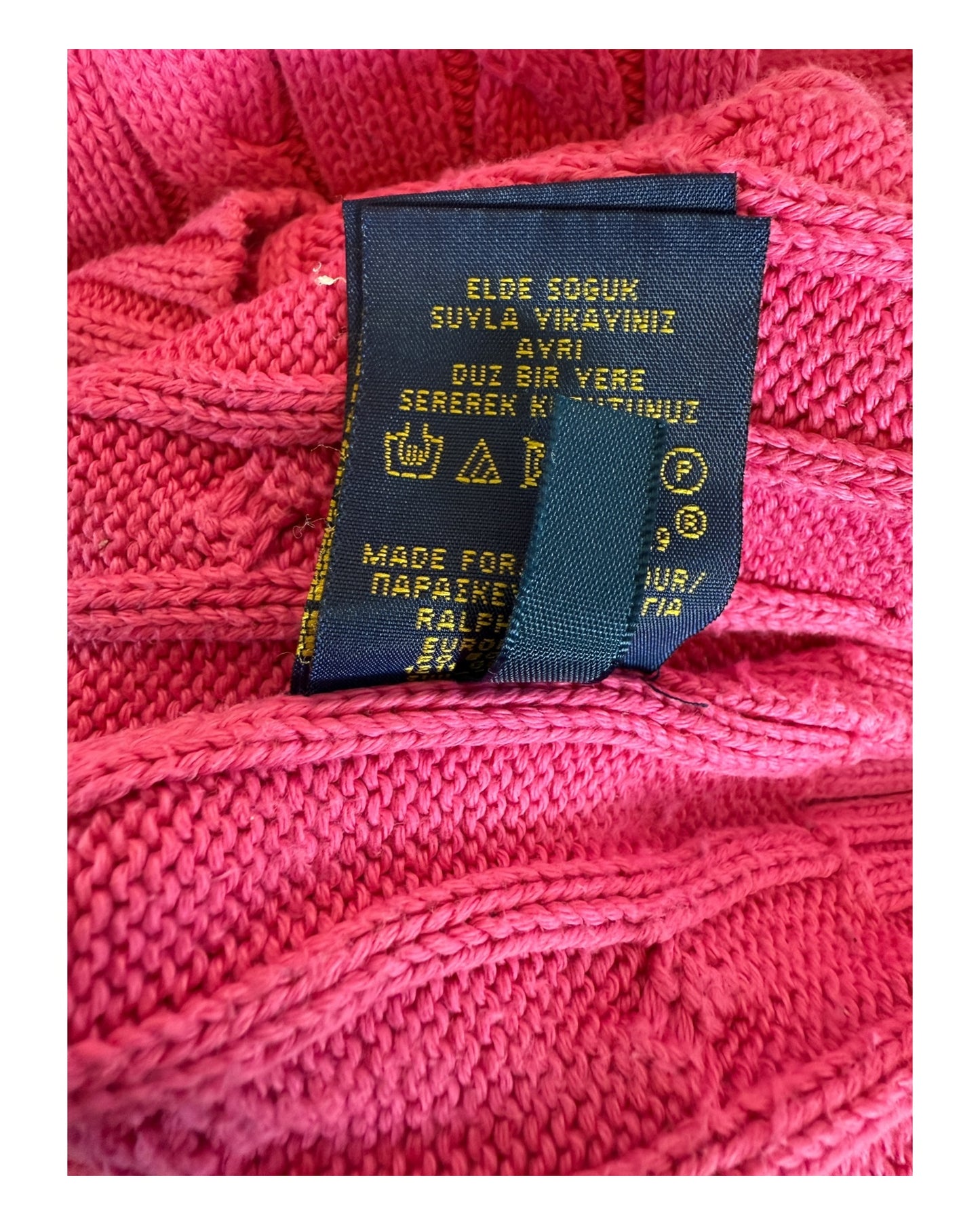Polo Ralph Lauren Zopfmuster Pullover pink Größe M
