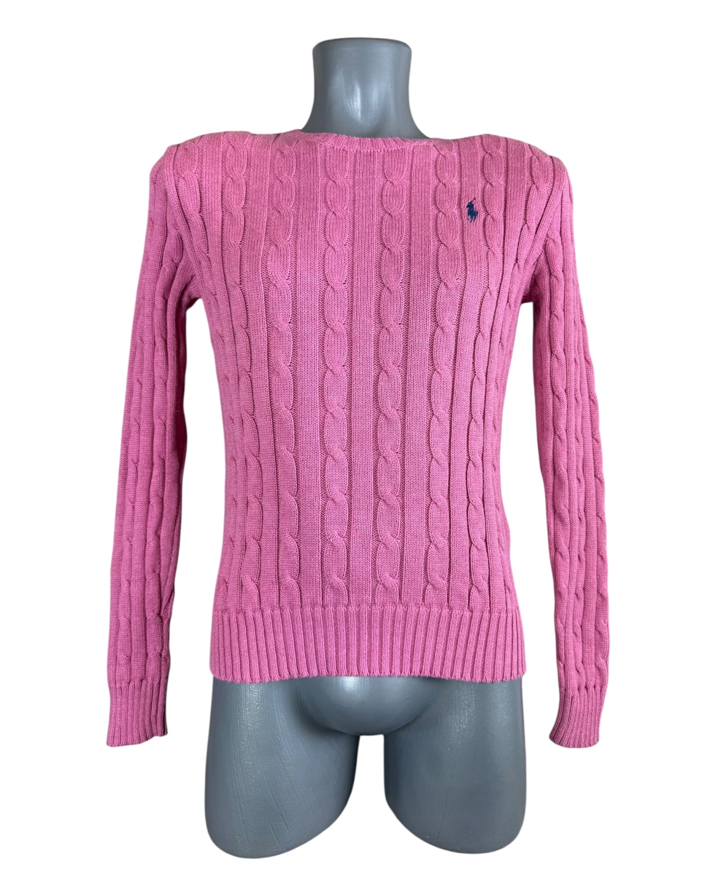 Polo Ralph Lauren Zopfmuster Pullover rosa Größe S