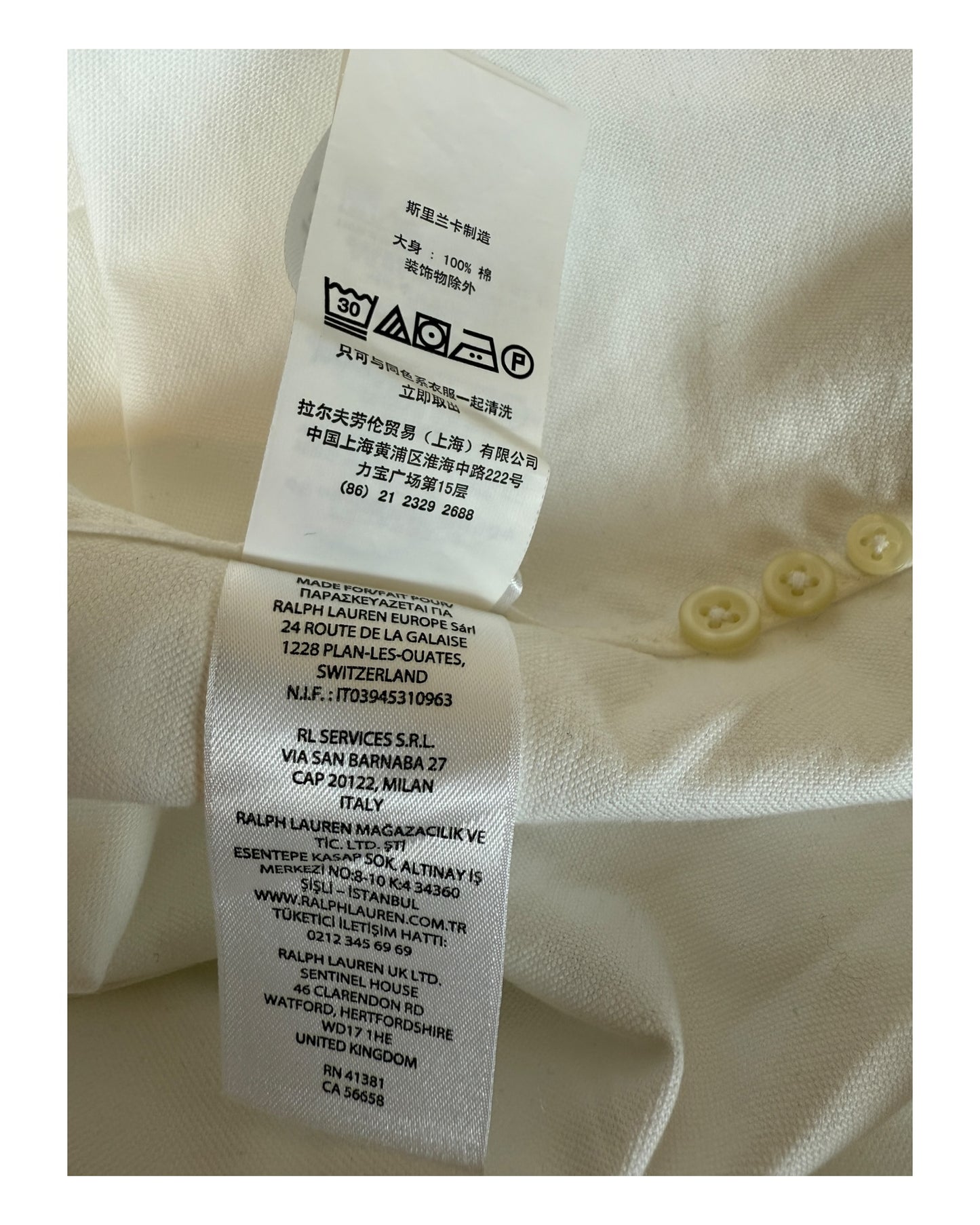 Polo Ralph Lauren Oxford Bluse weiß Größe M