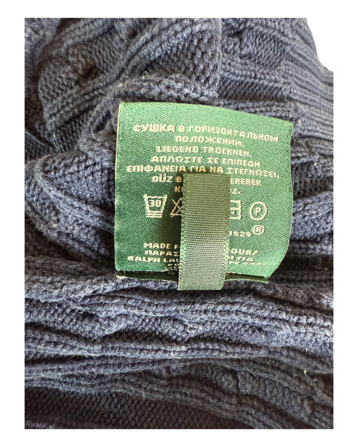 Polo Ralph Lauren Zopfmuster Pullover marineblau Größe S