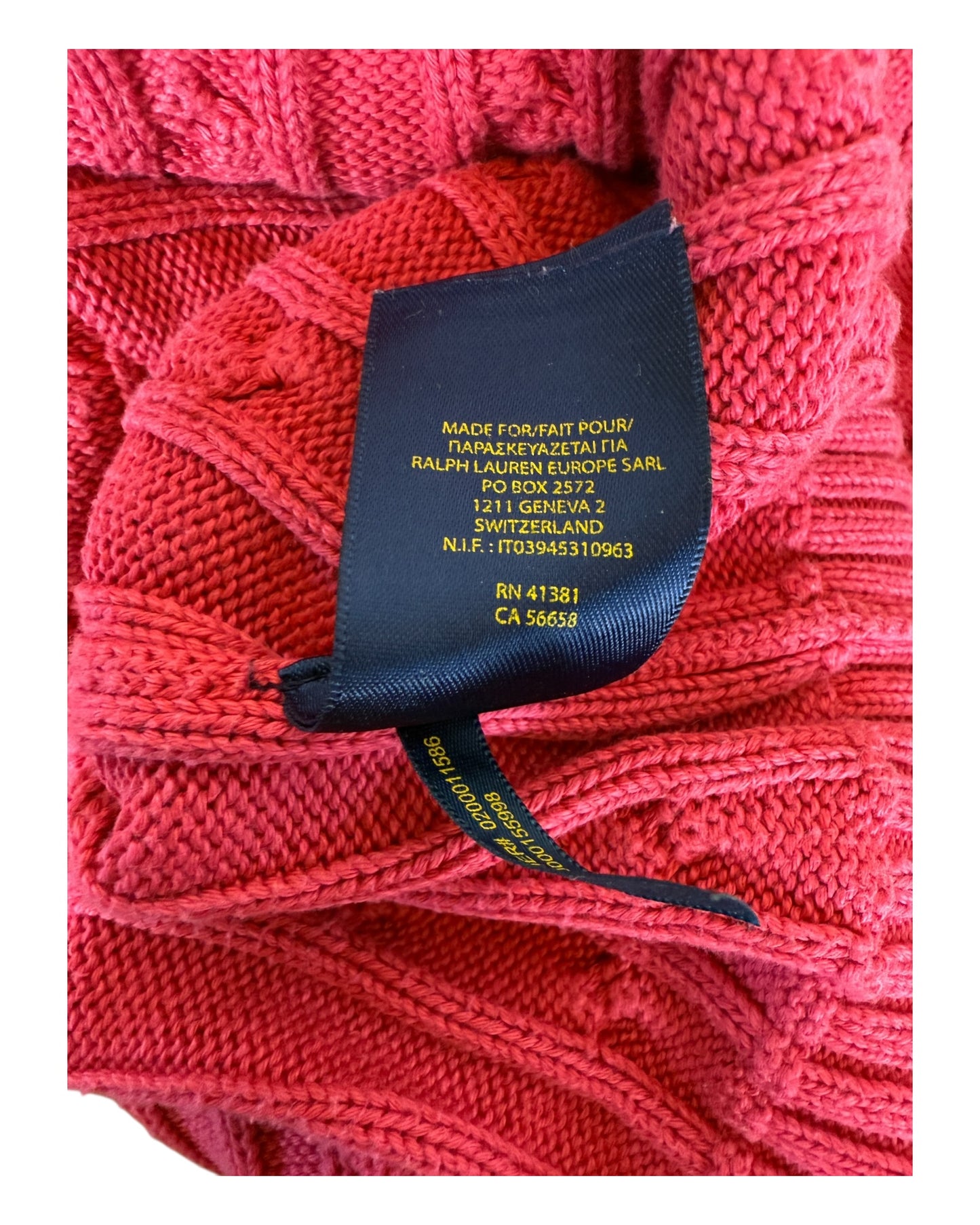 Polo Ralph Lauren Zopfmuster Pullover pink Größe M