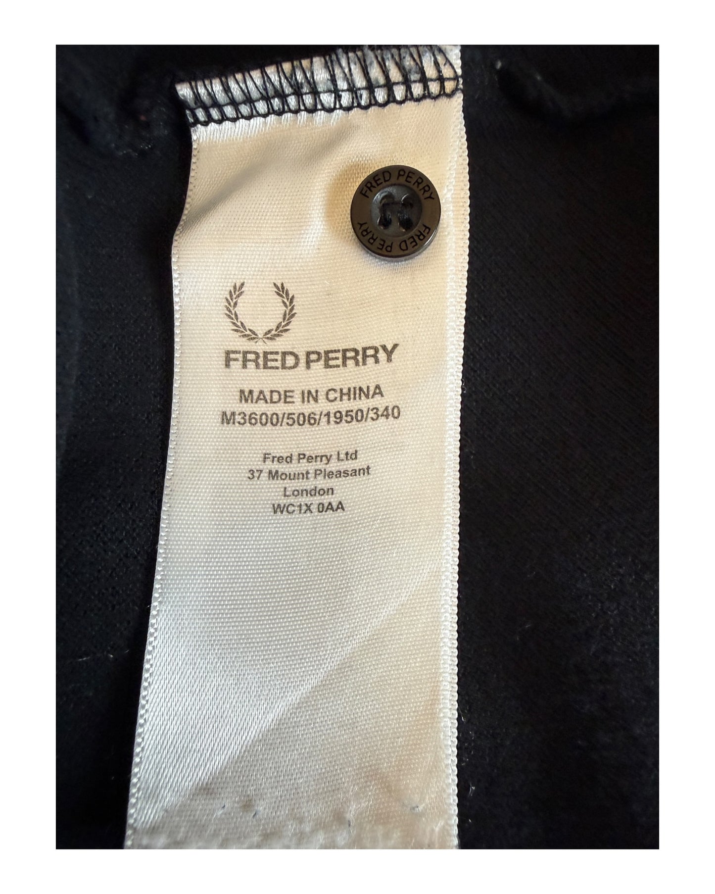 Fred Perry Poloshirt schwarz Größe M