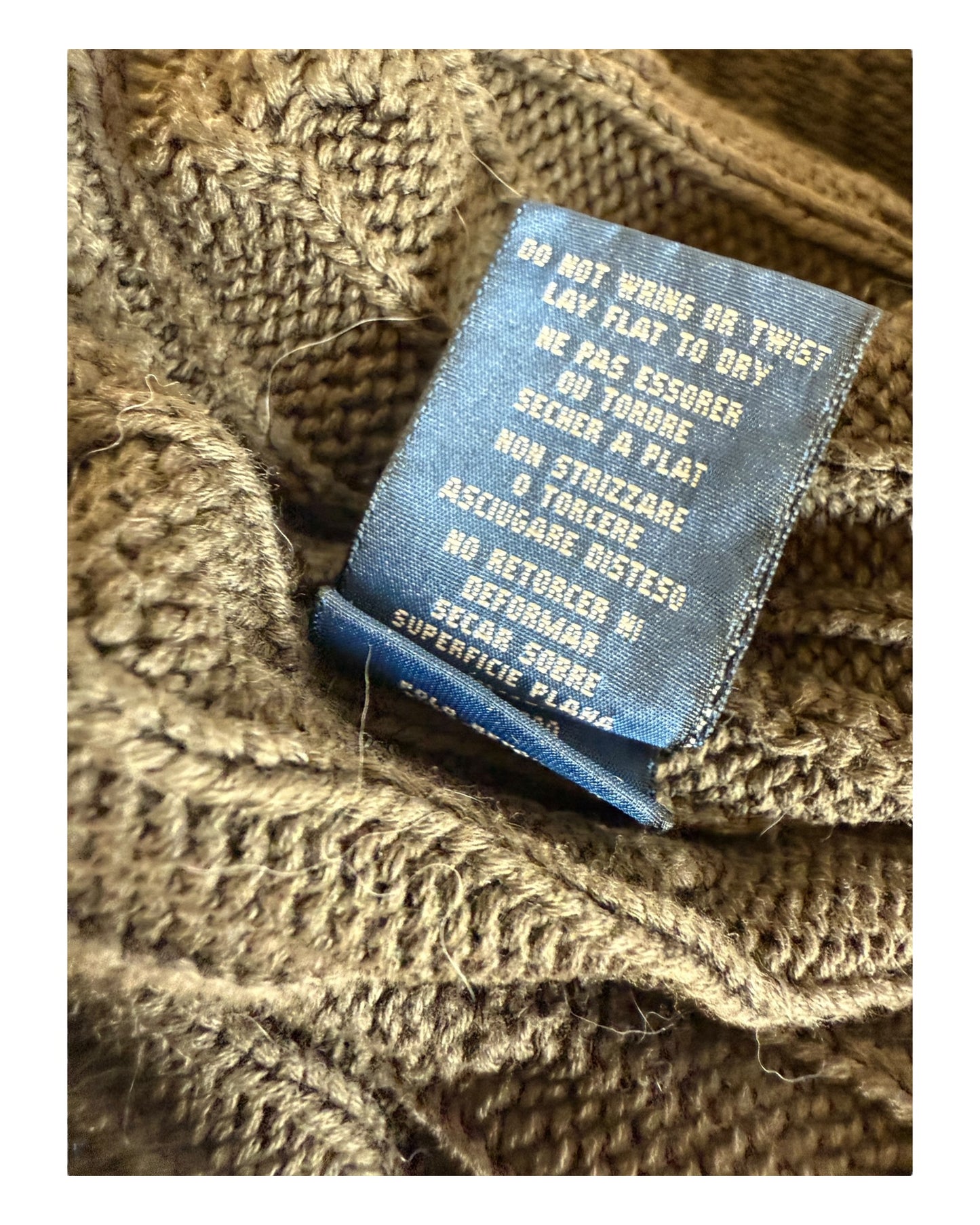 Polo Ralph Lauren Zopfmuster Pullover braun Größe M