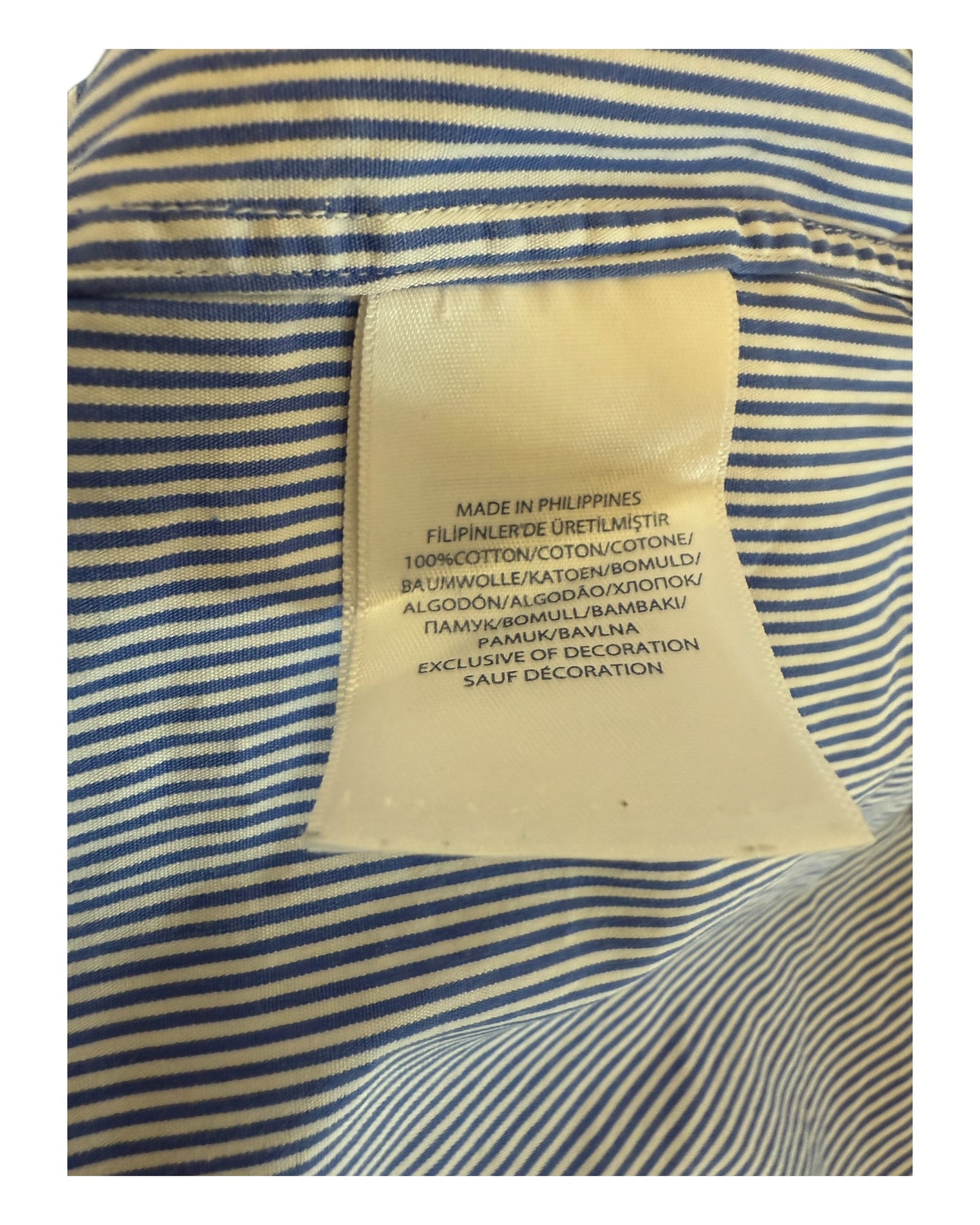 Polo Ralph Lauren Hemd blau weiß gestreift Größe L
