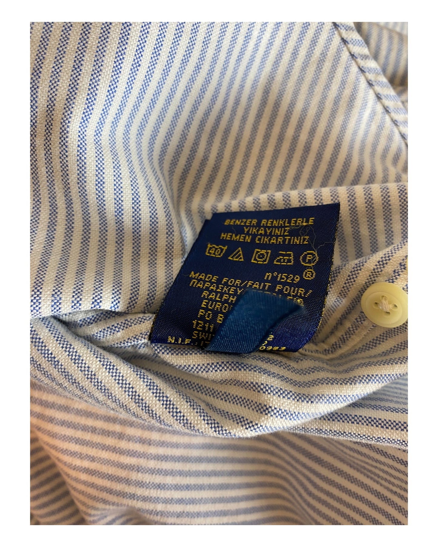 Polo Ralph Lauren Oxfordhemd blau weiß gestreift Größe L