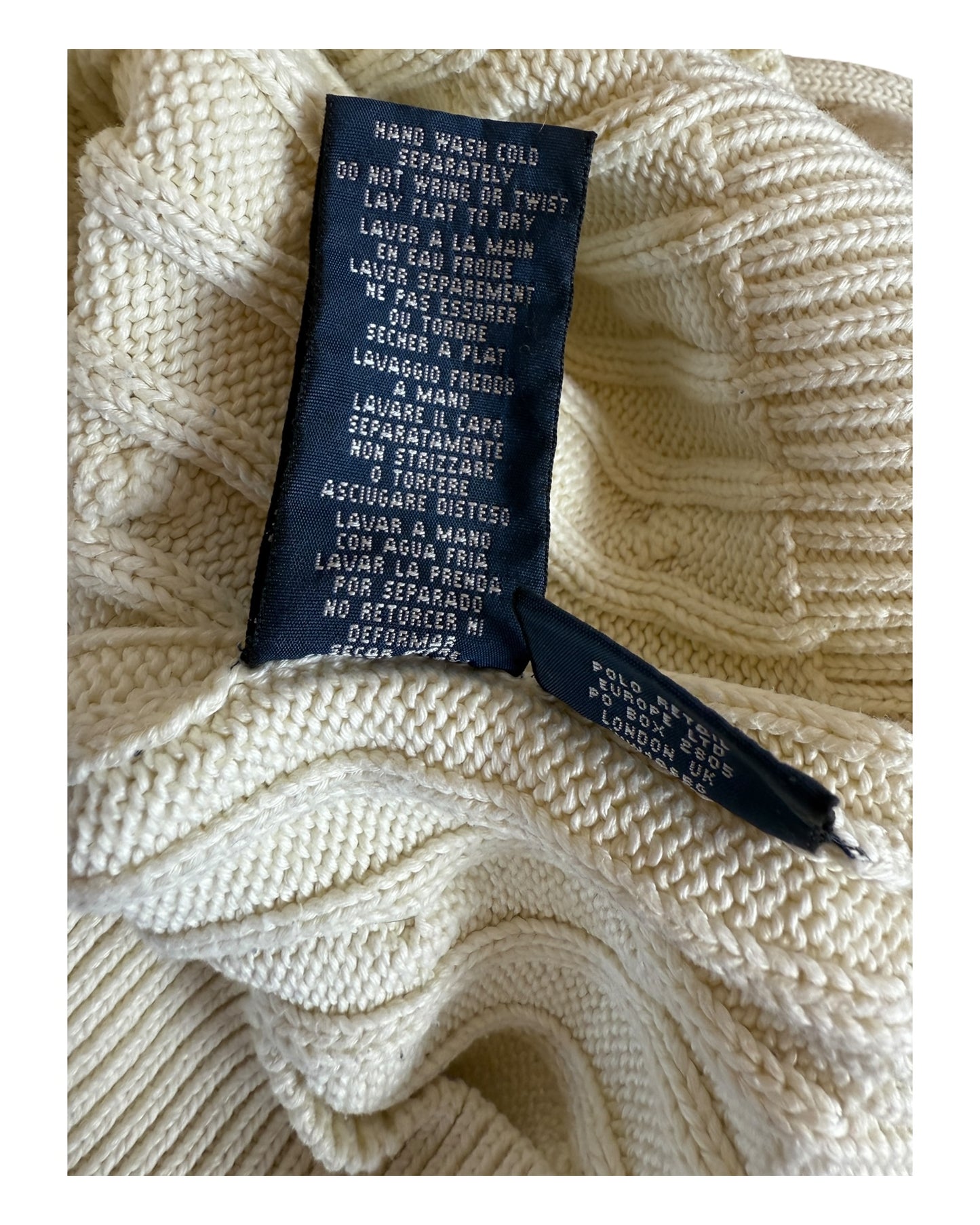 Polo Ralph Lauren Zopfmuster Pullover creme Größe M