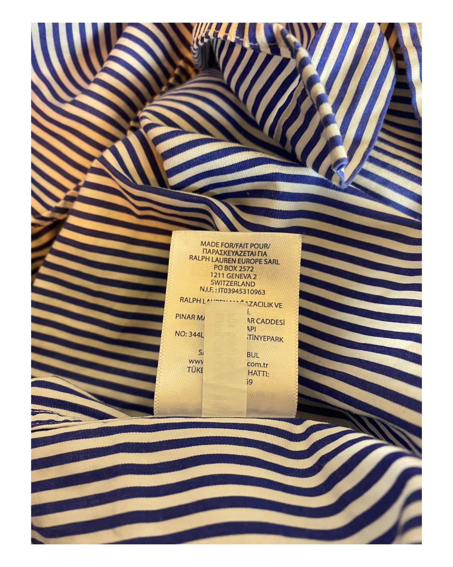 Polo Ralph Lauren shirt blue white striped size M
