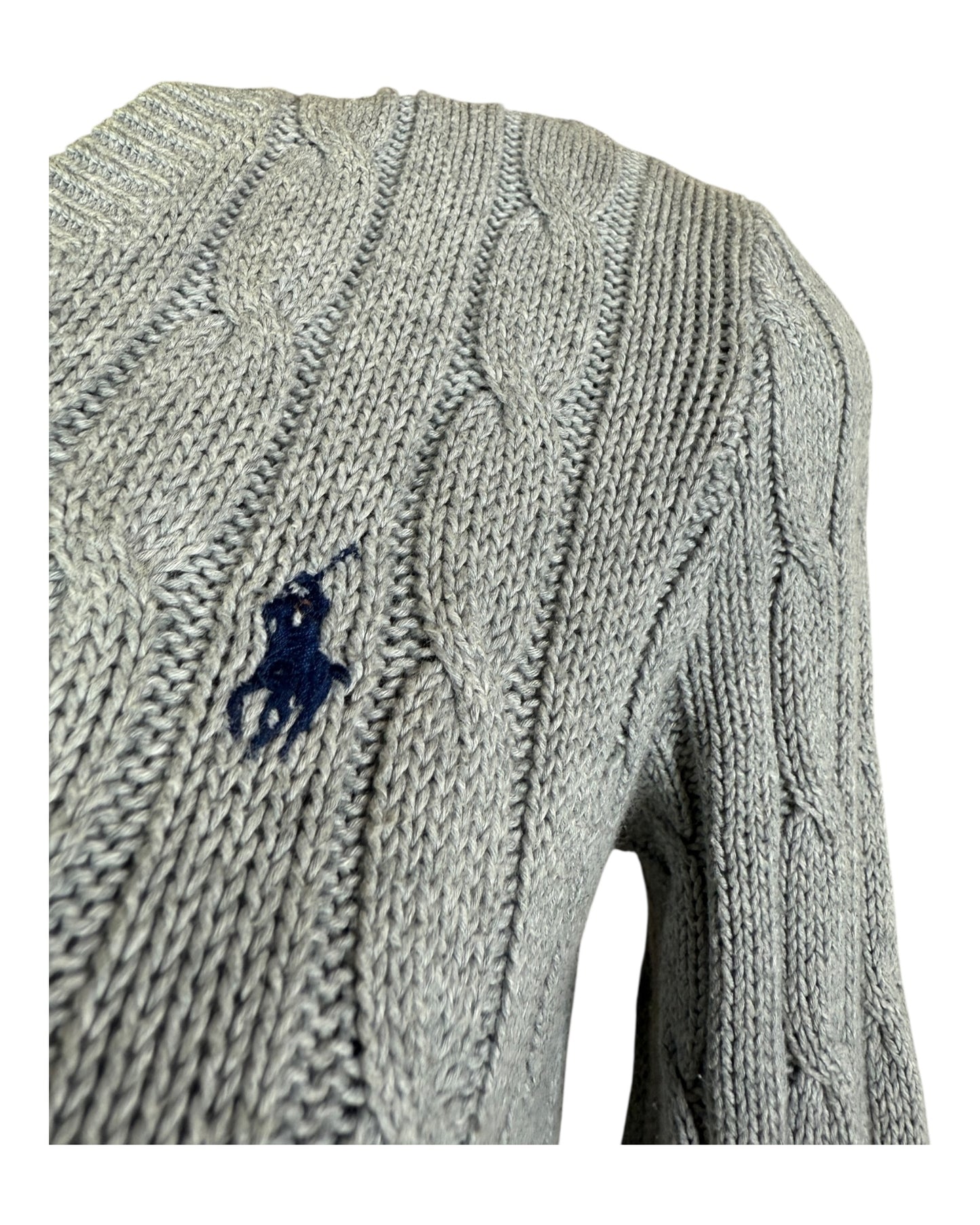 Polo Ralph Lauren Zopfmuster Pullover grau Größe S
