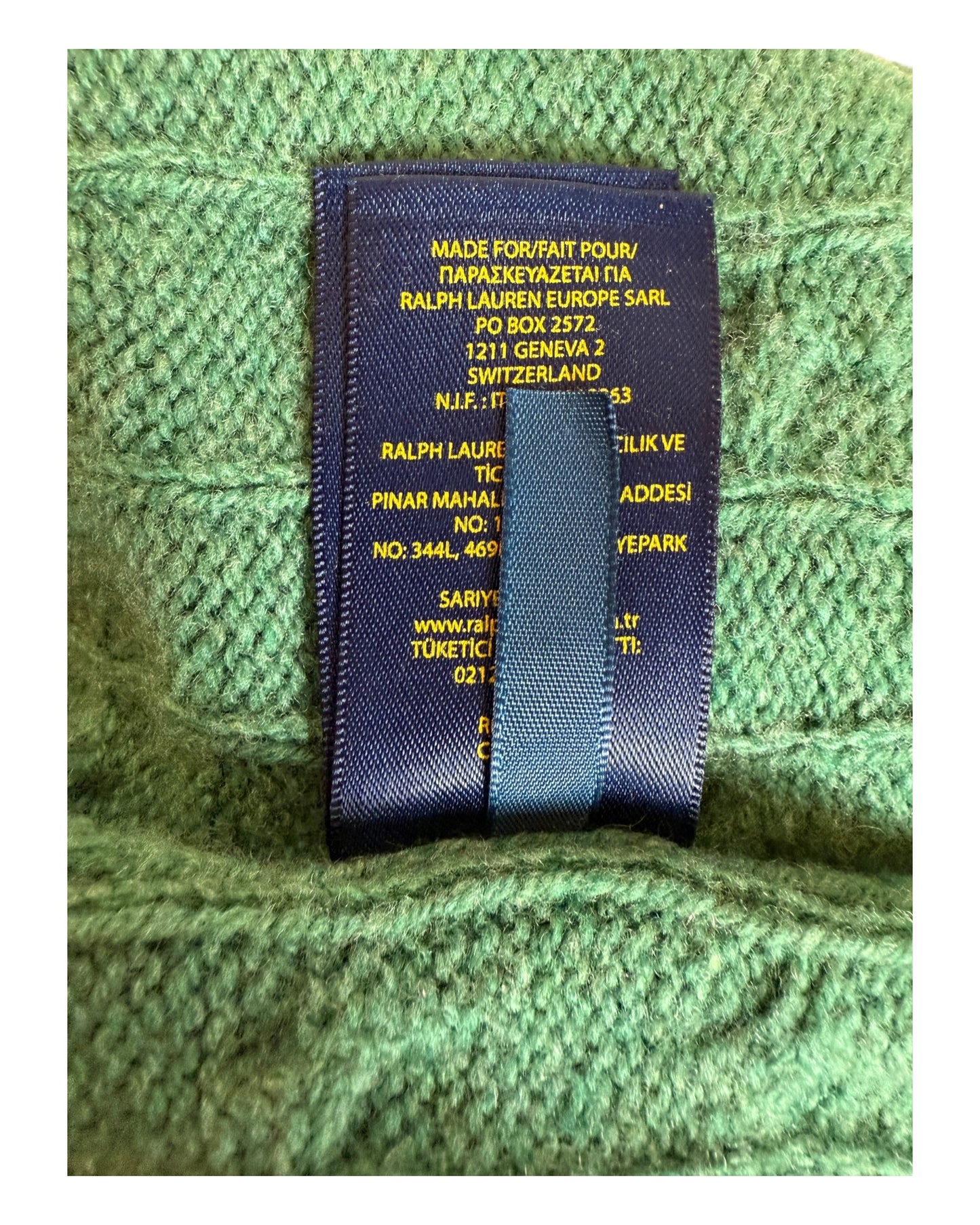 Polo Ralph Lauren Zopfmuster Pullover grün Größe S