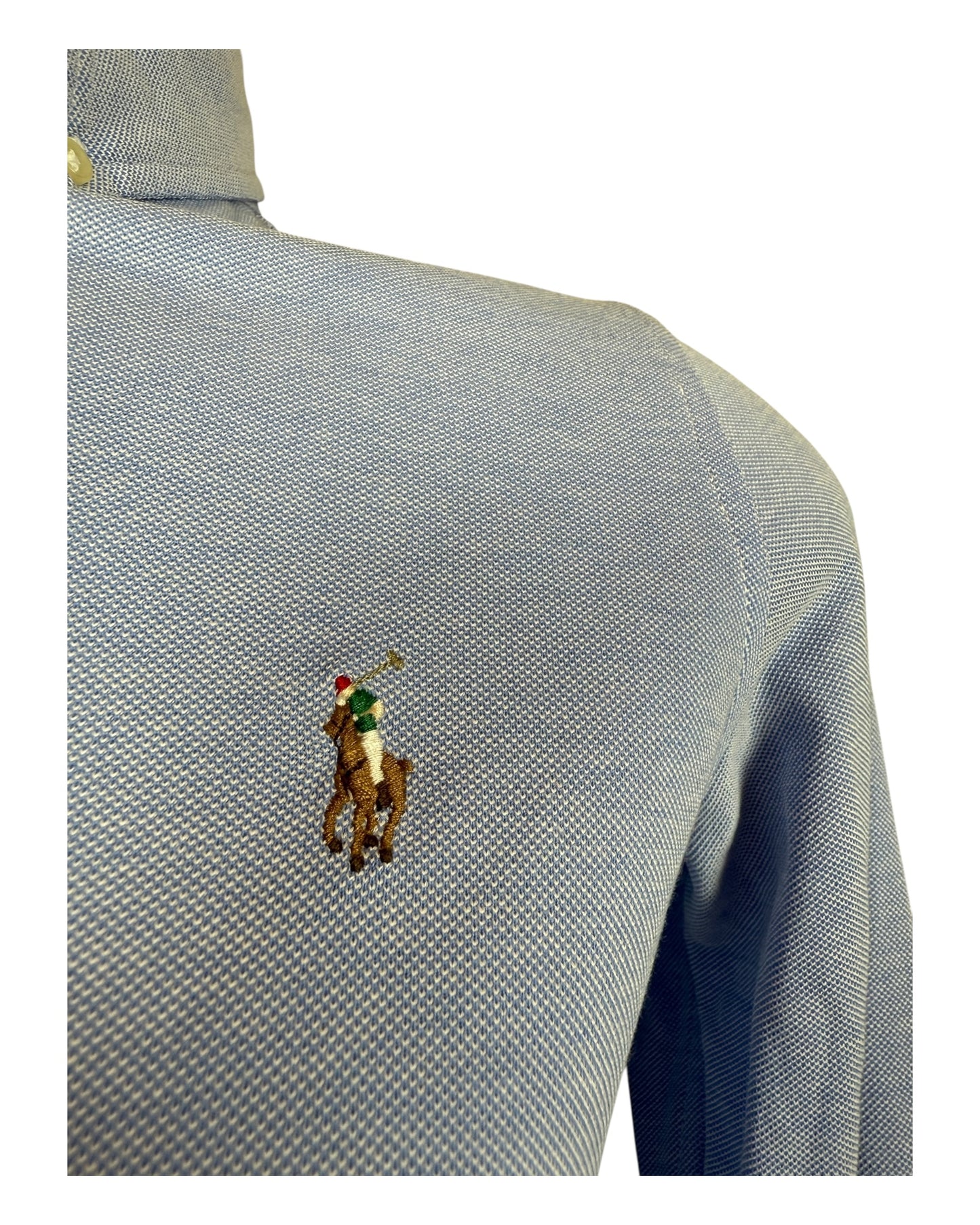 Polo Ralph Lauren Knit Oxford Bluse hellblau Größe M