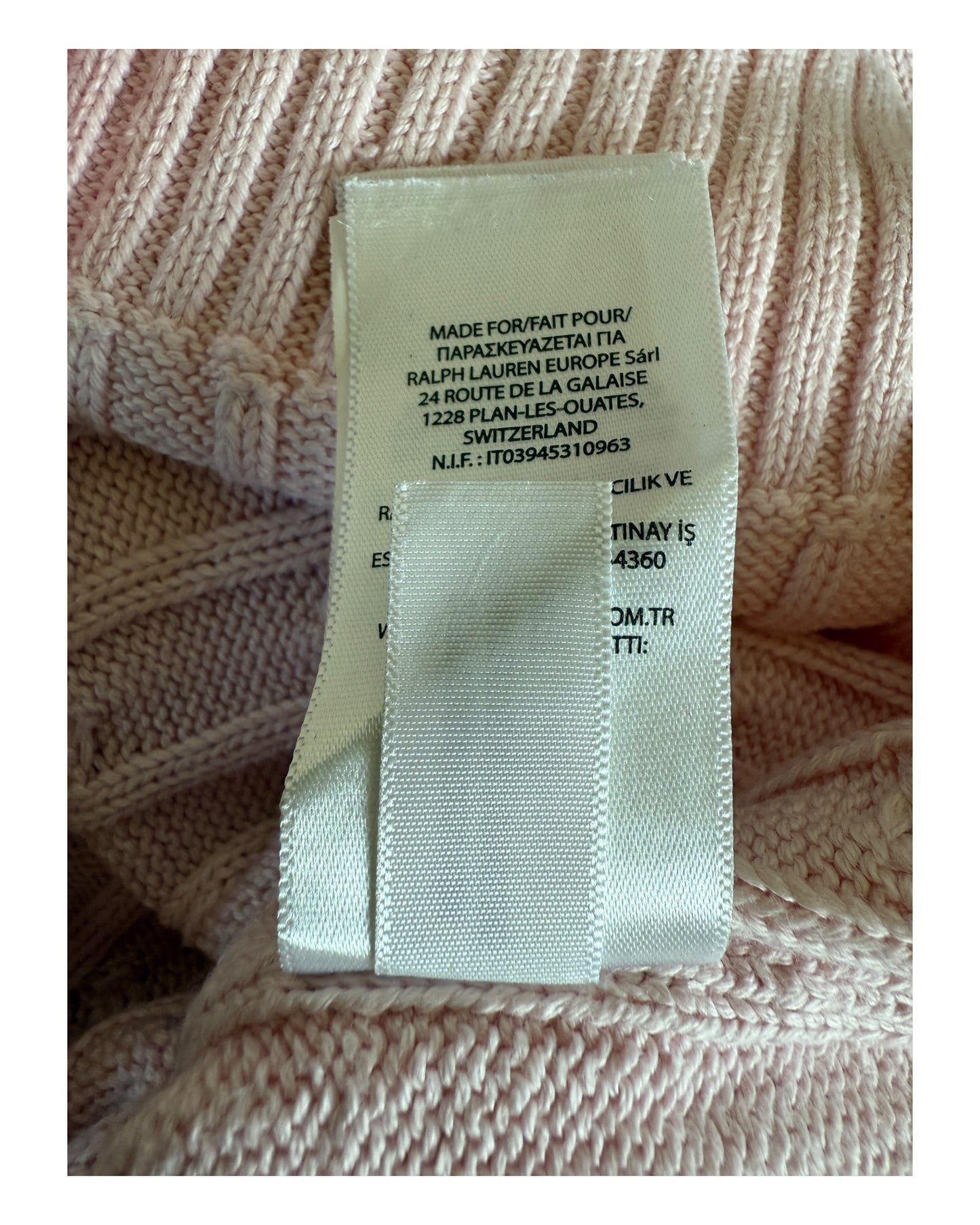 Polo Ralph Lauren Zopfmuster Pullover rosa Größe S