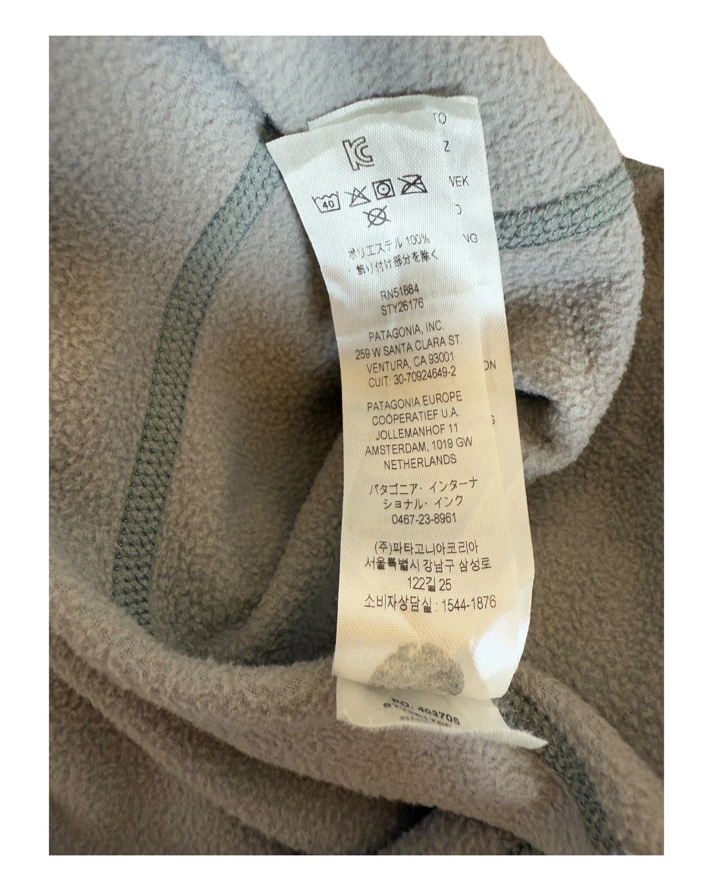 Patagonia Fleece Half Zip Pullover grau Größe L