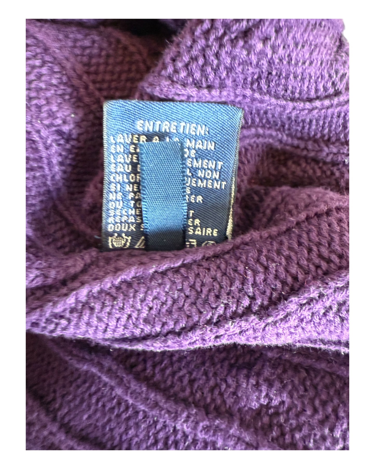 Polo Ralph Lauren Zopfmuster Pullover lila Größe M