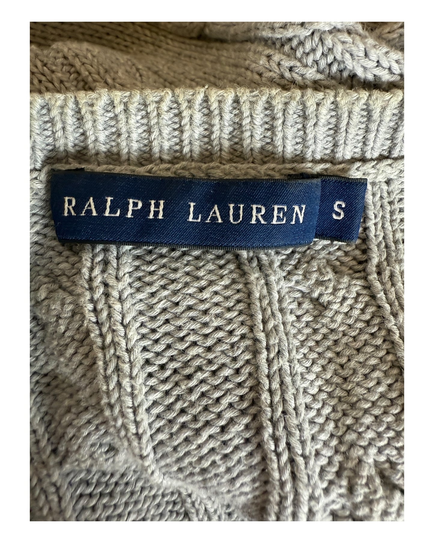 Polo Ralph Lauren Zopfmuster Pullover grau Größe S