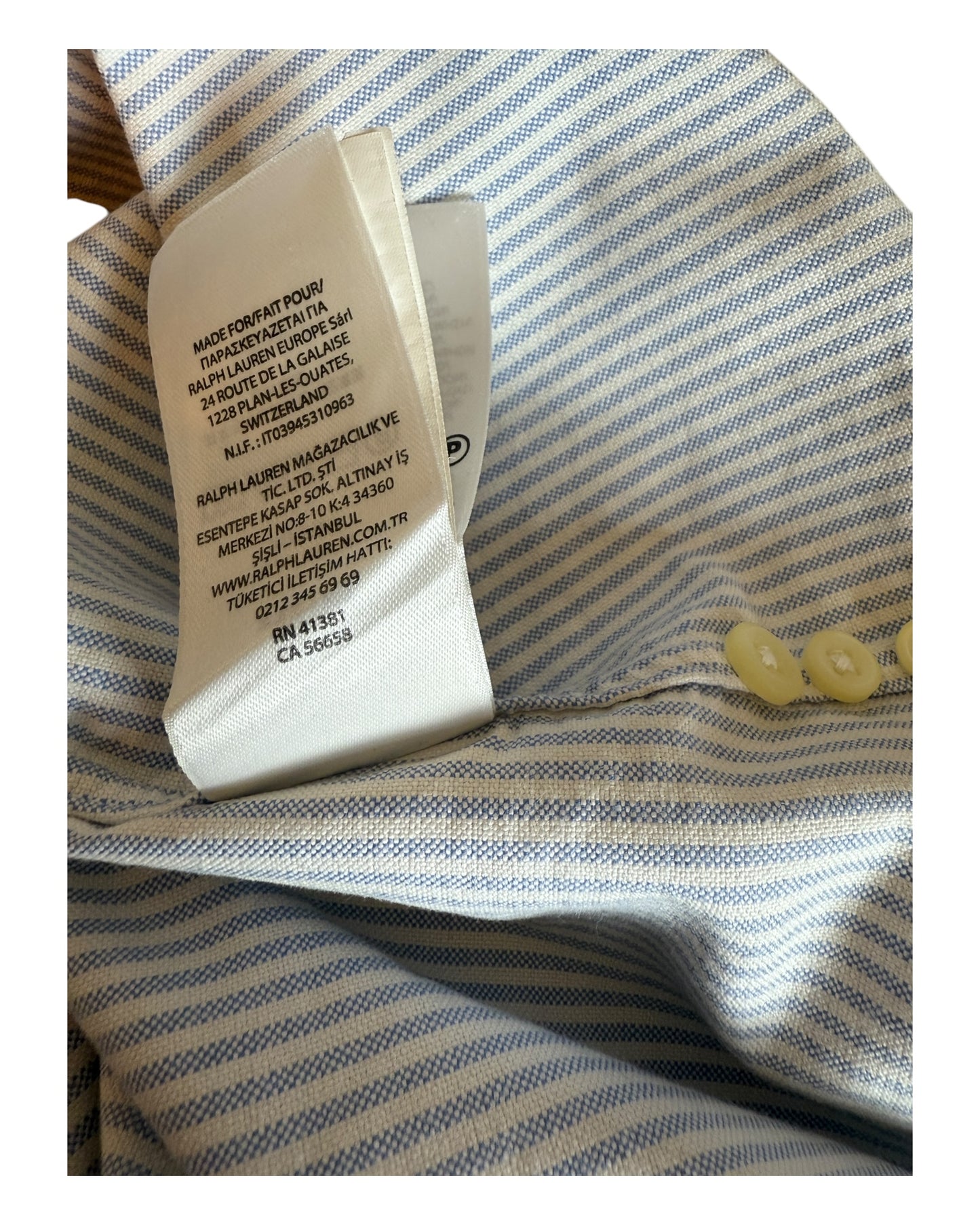 Polo Ralph Lauren Oxfordhemd hellblau weiß gestreift Größe L