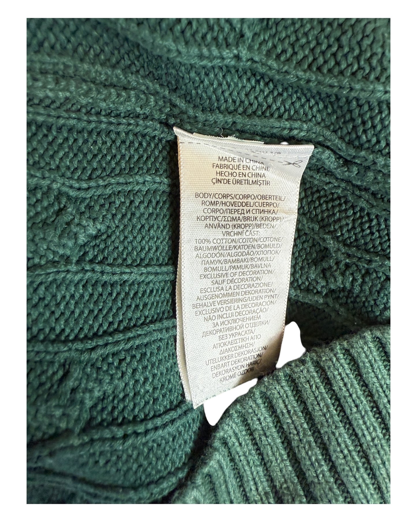 Polo Ralph Lauren Pullover Zopfmuster grün Größe S