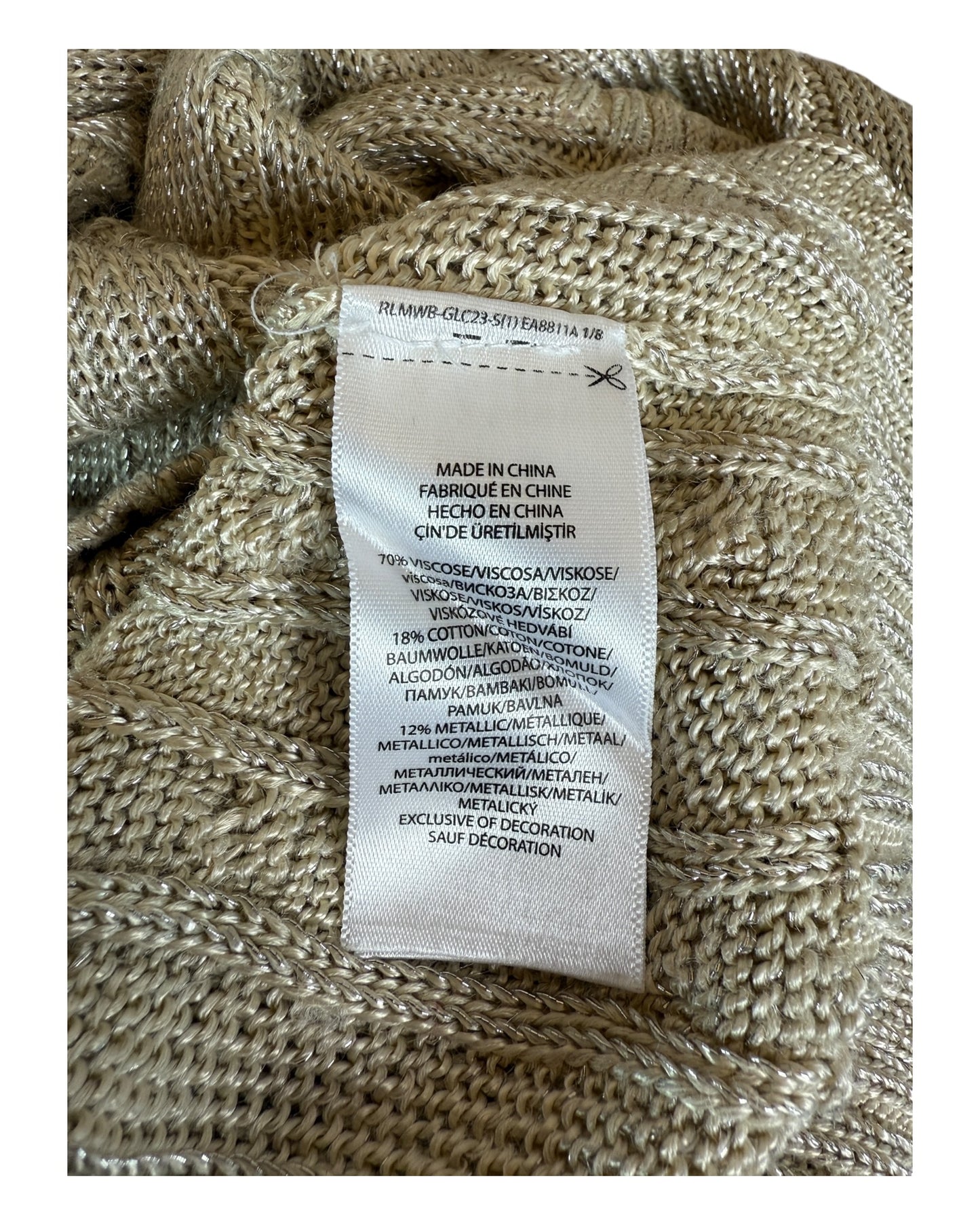 Polo Ralph Lauren Zopfmuster Pullover beige Größe S