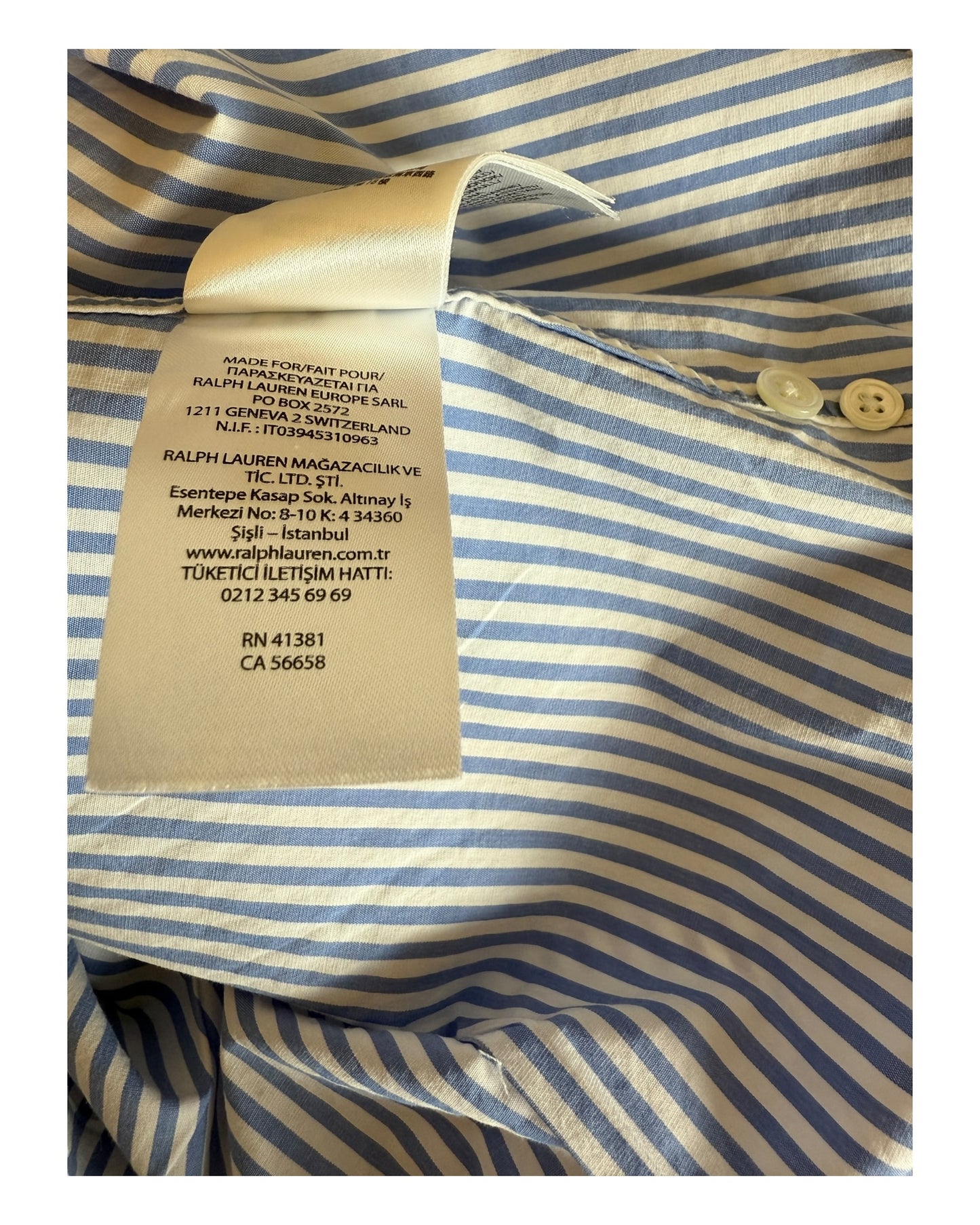 Polo Ralph Lauren Bluse hellblau weiß gestreift Größe S