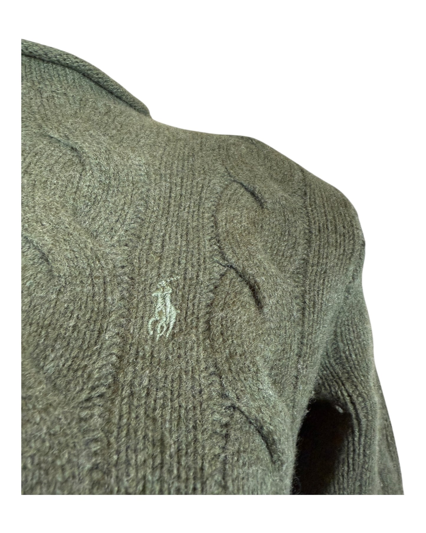 Polo Ralph Lauren Zopfmuster Pullover grün Größer S