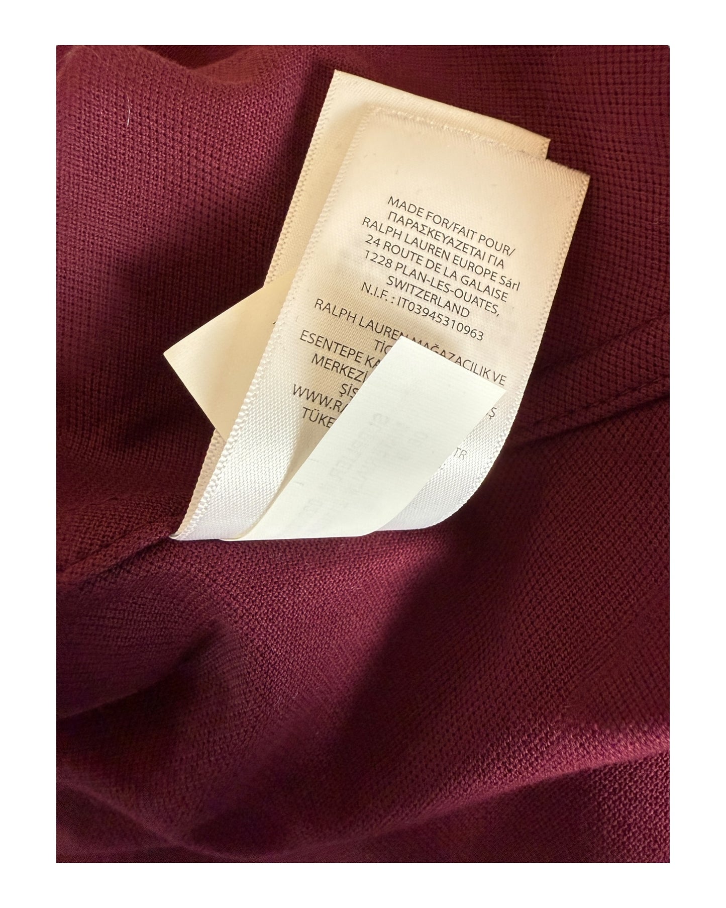 Polo Ralph Lauren Knit Oxford Bluse bordeauxrot Größe S