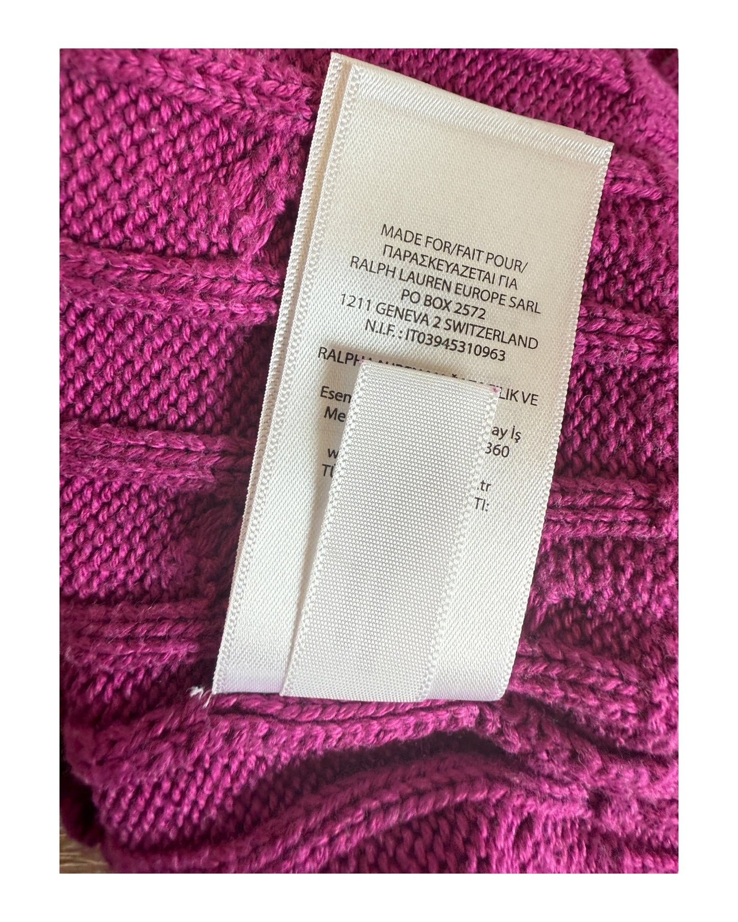 Polo Ralph Lauren Zopfmuster Pullover pink Größe S