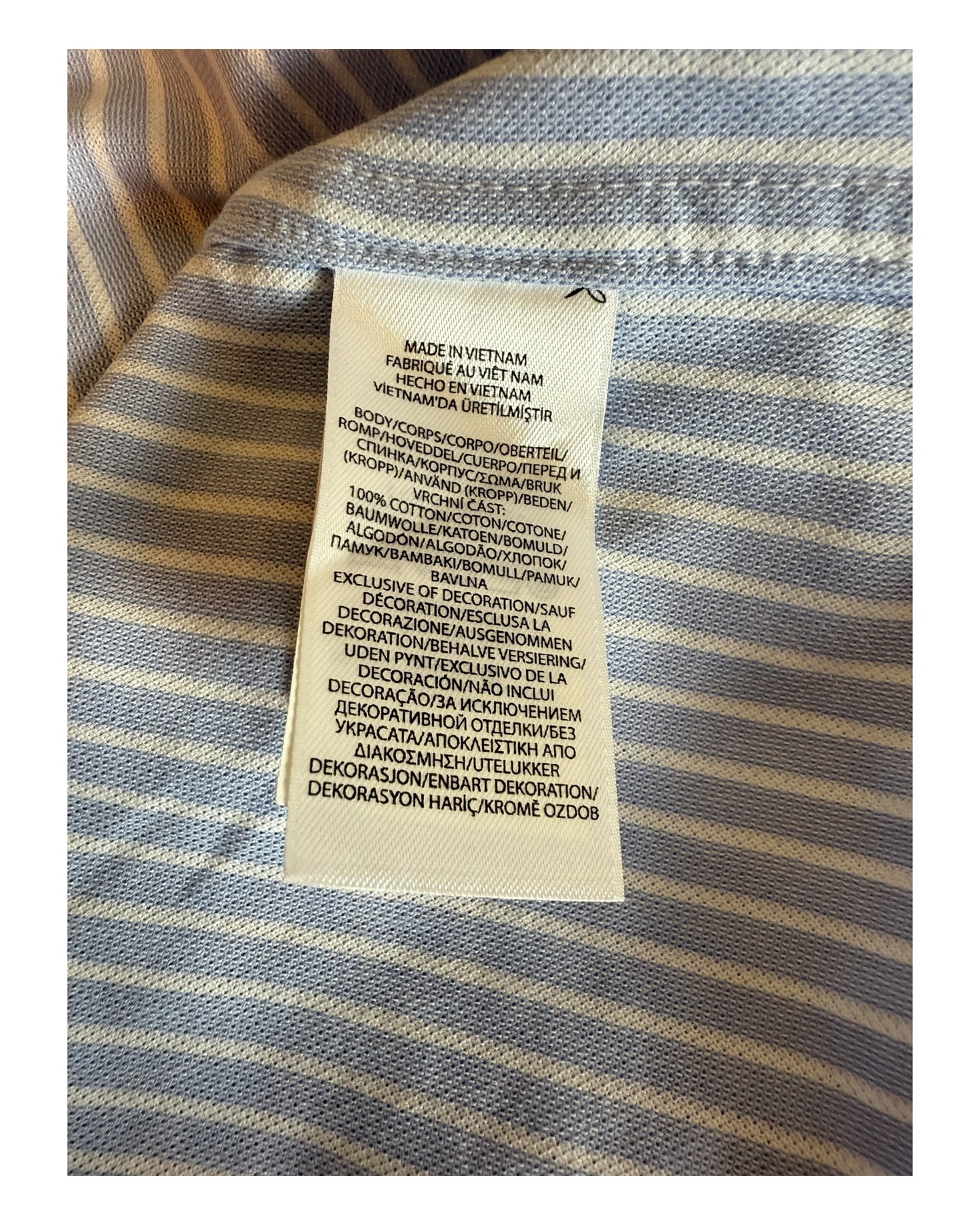 Polo Ralph Lauren Knit Oxfordhemd hellblau weiß gestreift Größe M