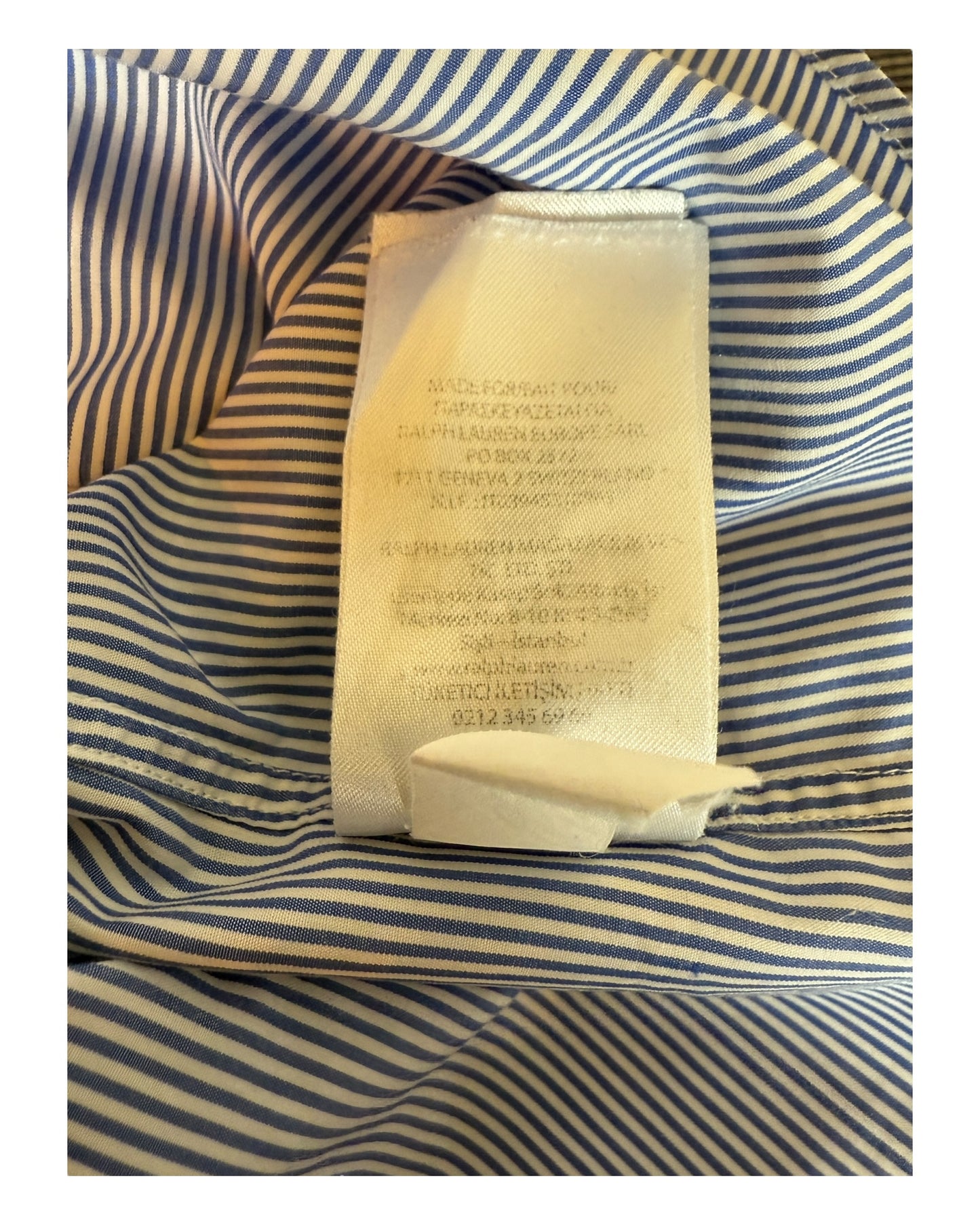 Polo Ralph Lauren Hemd blau weiß gestreift Größe M